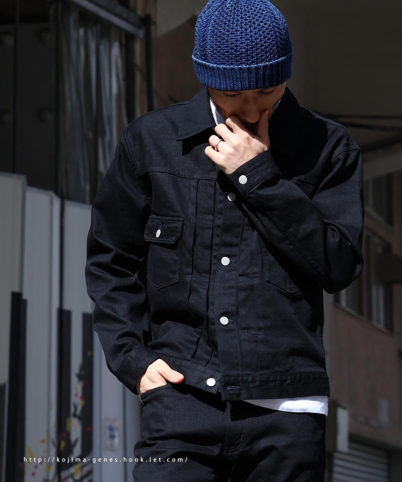stretch black denim 2nd jacket / ストレッチブラックデニム