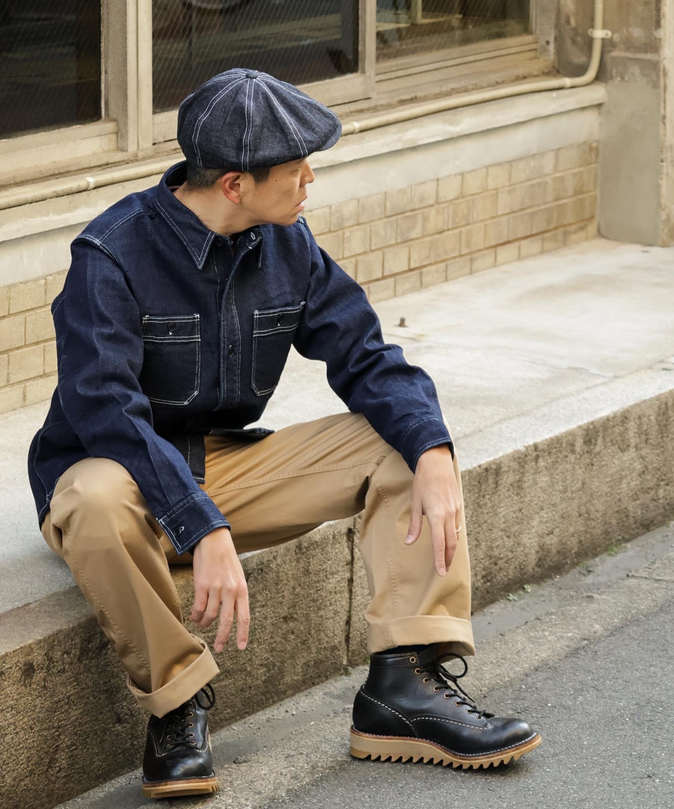 12oz Selvedge Denim Work Shirt by KGR / 12oz セルビッチ デニム