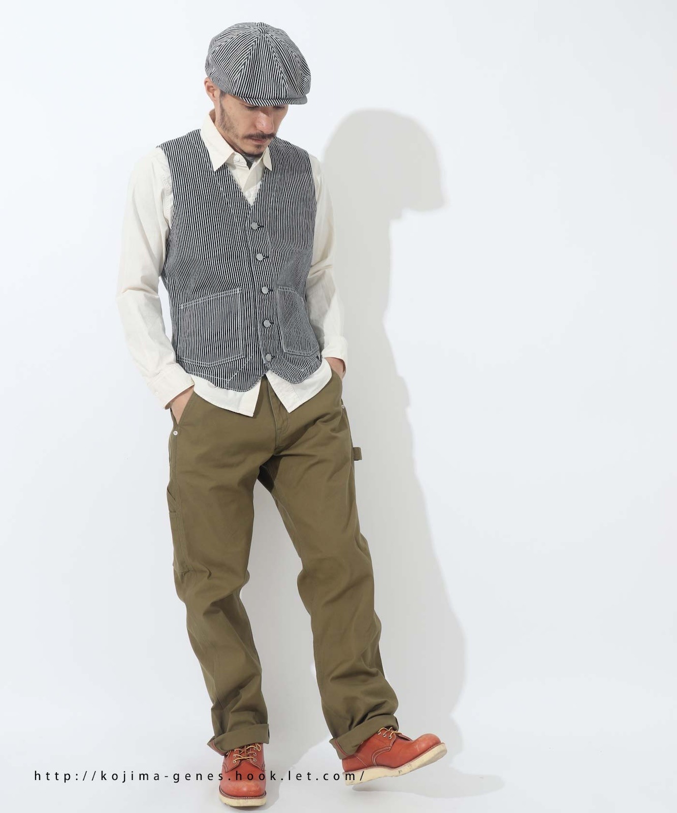 【未使用】Muller&Bros 綿麻 ヘリンボーン デニム ワークベスト M アメカジブランド,児島ジーンズ,アウター | ろーぐす オンライン