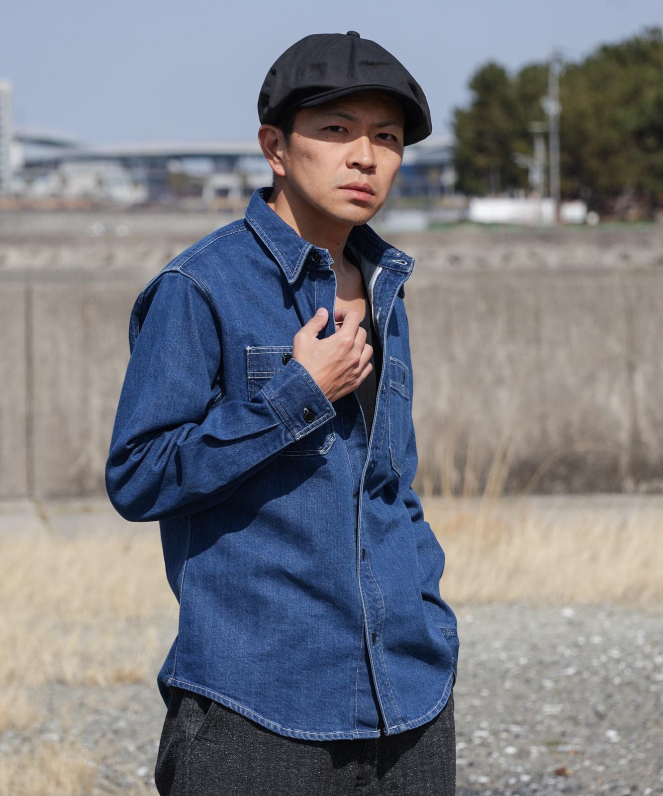 美品 Japan Blue jeans デニムシャツ セルビッチ コットン M 12oz Selvedge Denim Work Shirt Used Well by KGR / 12oz セルビッチ