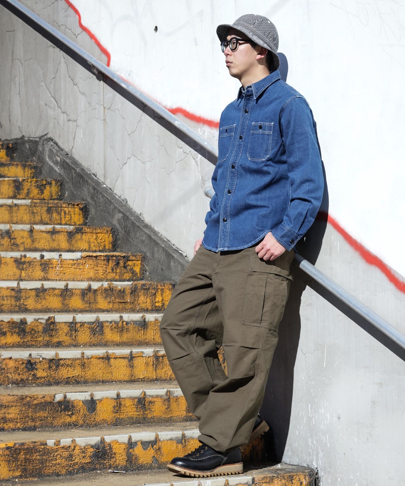 12oz Selvedge Denim Work Shirt Used Well by KGR / 12oz セルビッチ