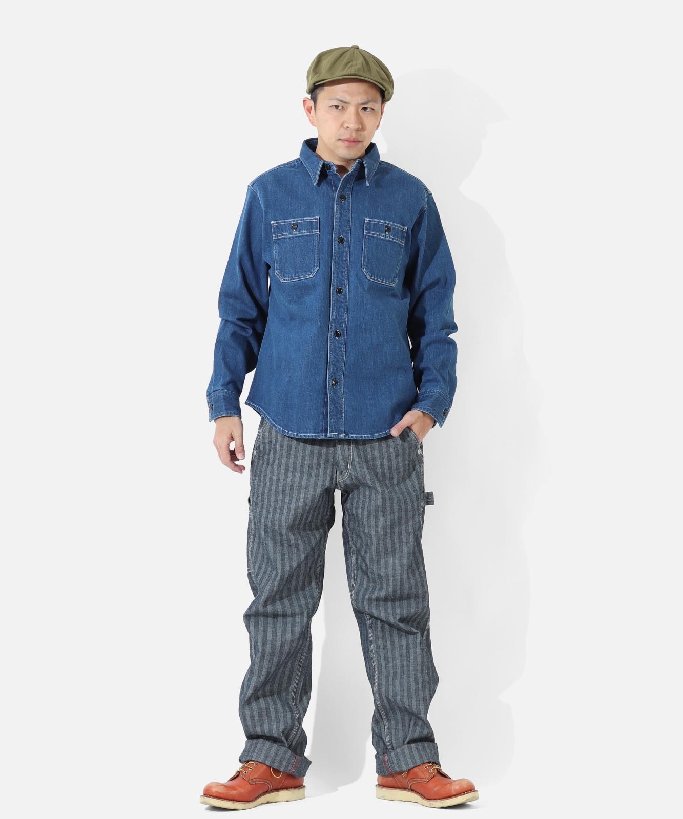 12oz Selvedge Denim Work Shirt Used Well by KGR / 12oz セルビッチ