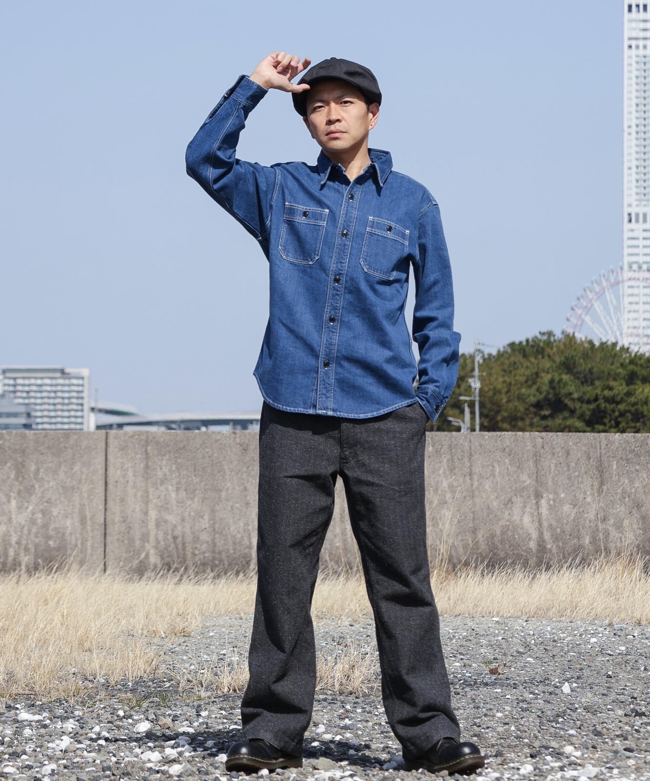 12oz Selvedge Denim Work Shirt Used Well by KGR / 12oz セルビッチ