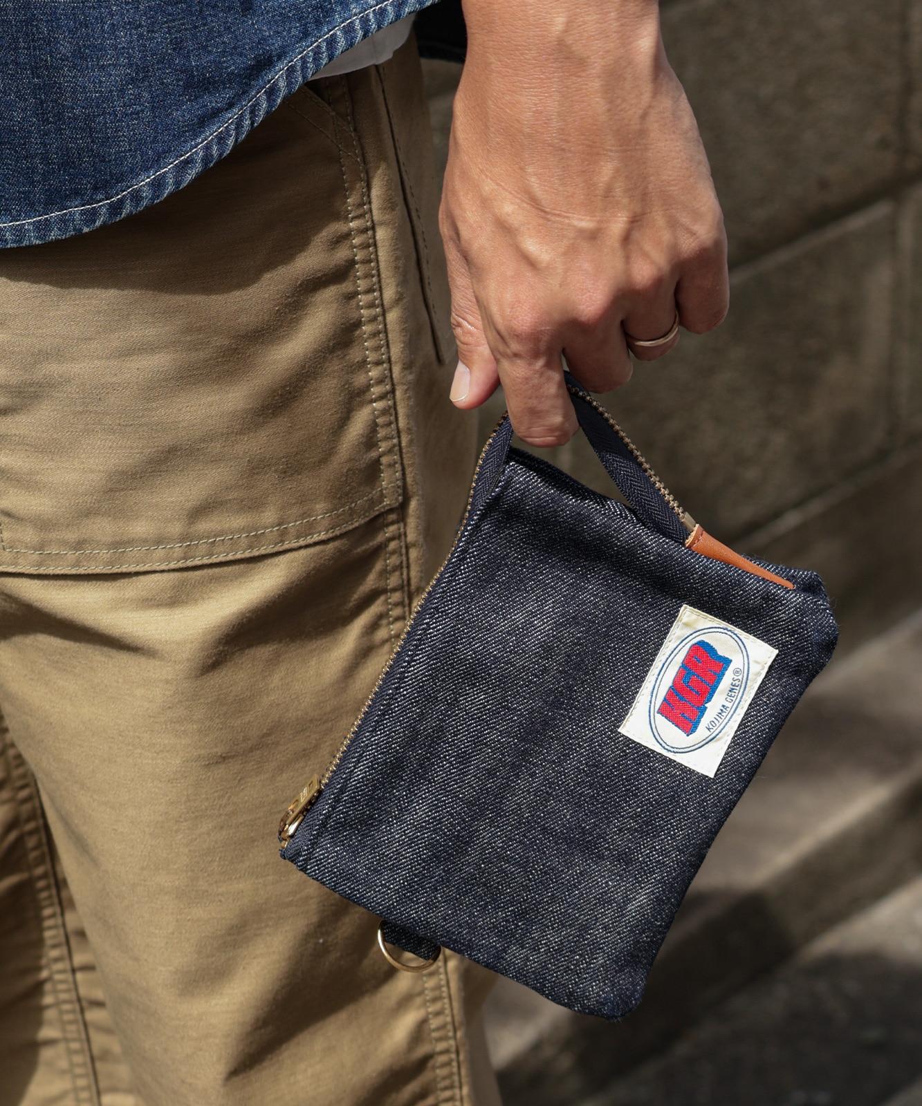 Selvedge Denim Pouch L Size by KGR / セルビッチデニムポーチ L