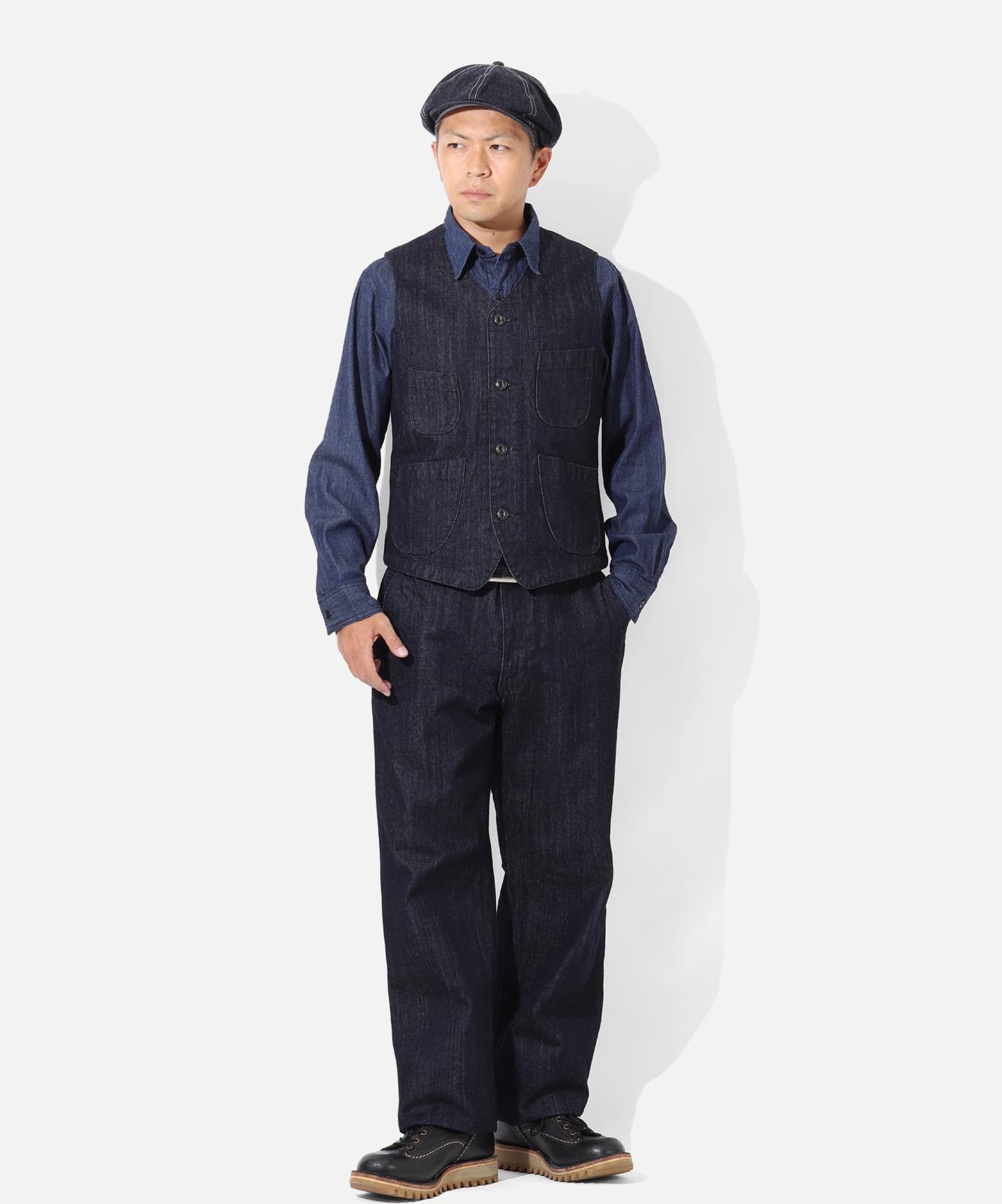 ✨美品✨ エンフォルド 近年モデル バルーントラウザー パンツ ストレッチ Denim & Wabash Trousers / デニム＆ウォバッシュ トラウザーパンツ