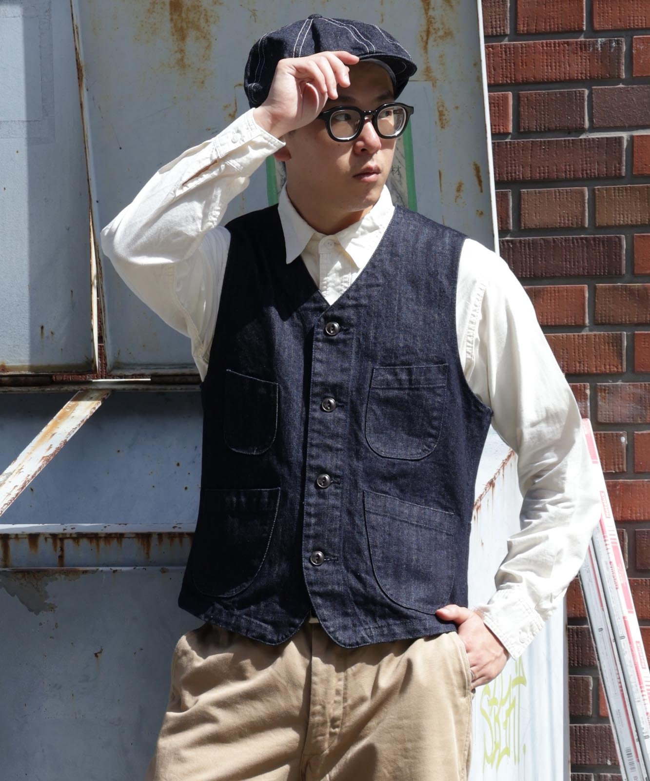 Denim & Wabash Work Vest / デニム＆ウォバッシュ ワークベスト