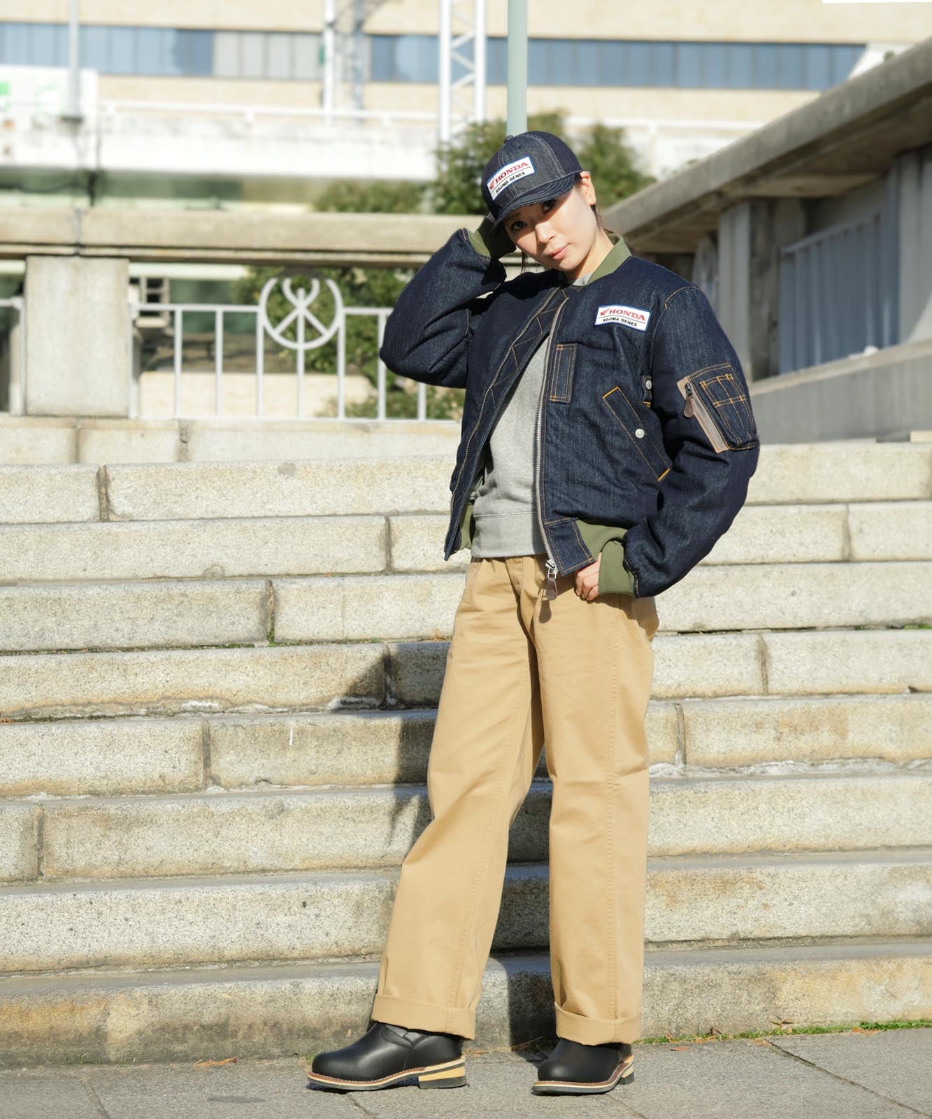 Honda Collab Denim MA-1 Flight Jacket by KGR / ホンダコラボ デニム