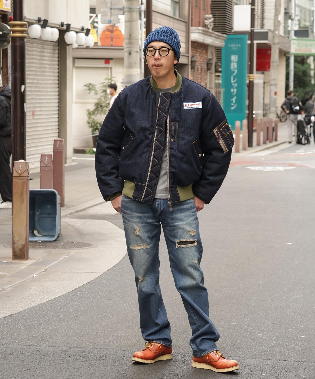 Honda Collab Denim MA-1 Flight Jacket by KGR / ホンダコラボ デニム