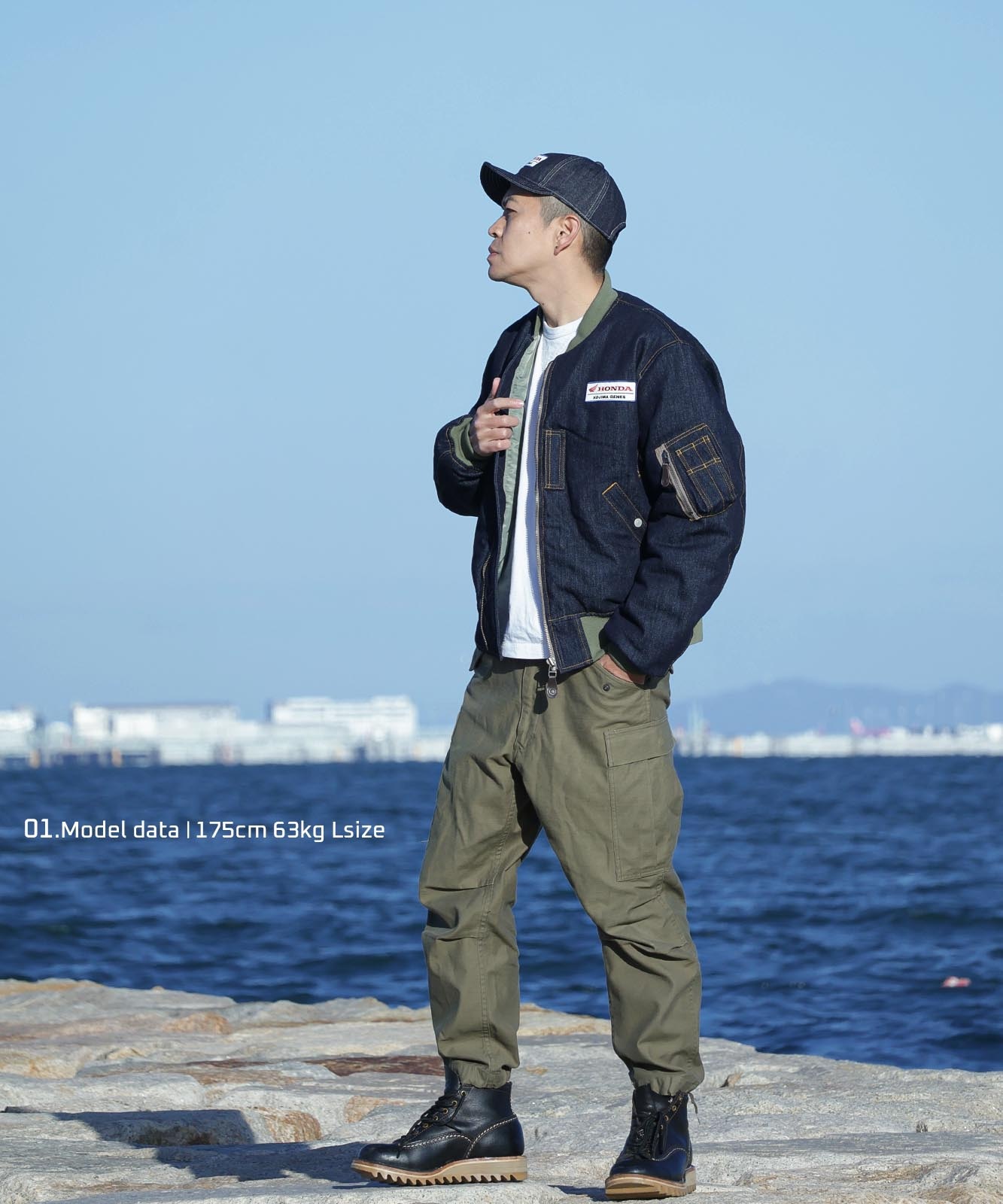 Honda Collab Denim MA-1 Flight Jacket by KGR / ホンダコラボ デニム