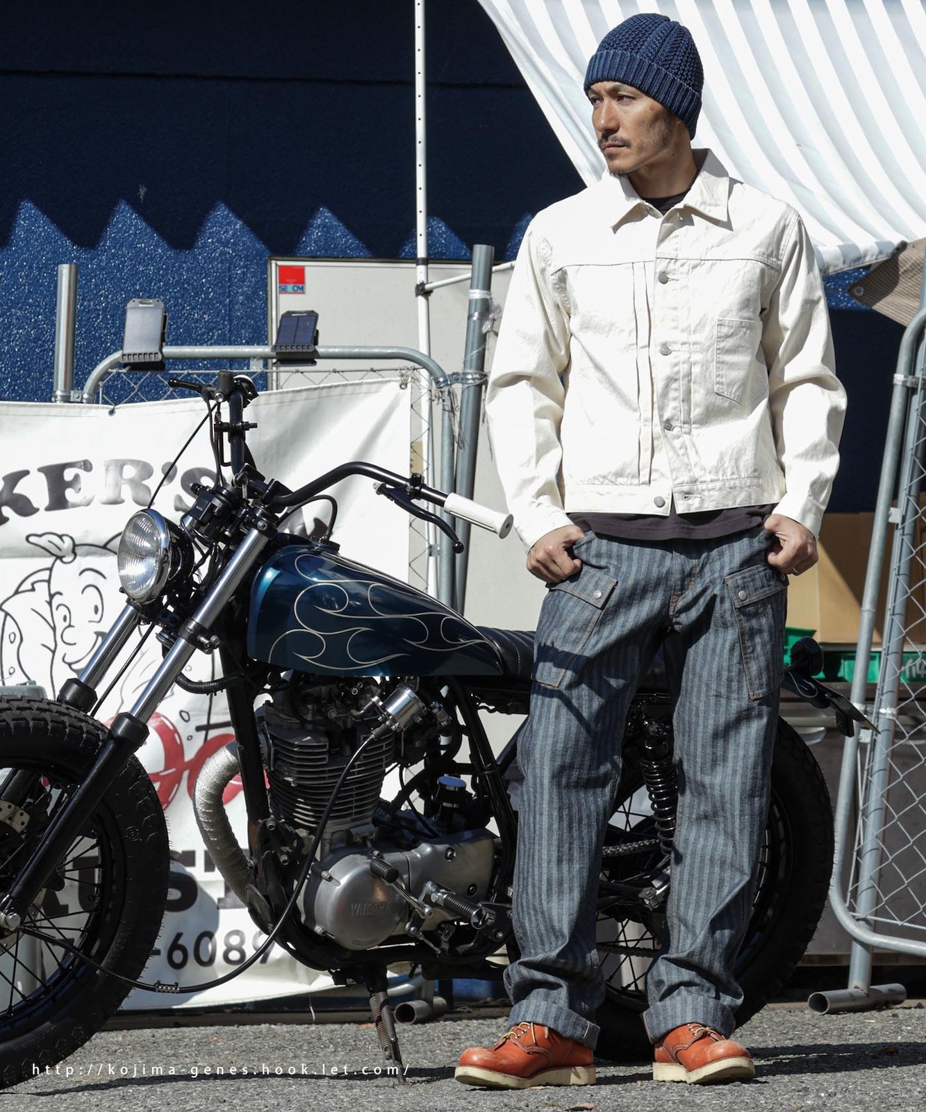Herringbone Wide Cargo Pants / ヘリンボーンワイドカーゴパンツ