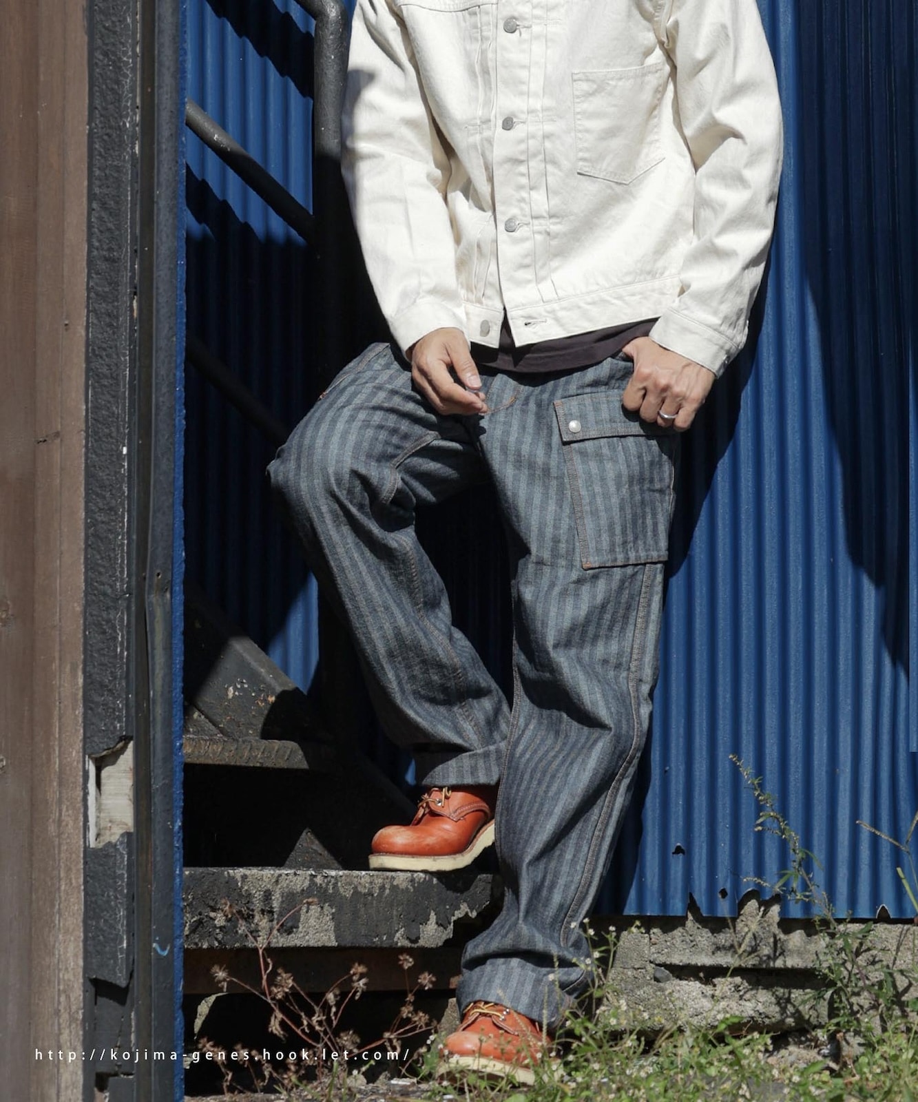Herringbone Wide Cargo Pants / ヘリンボーンワイドカーゴパンツ