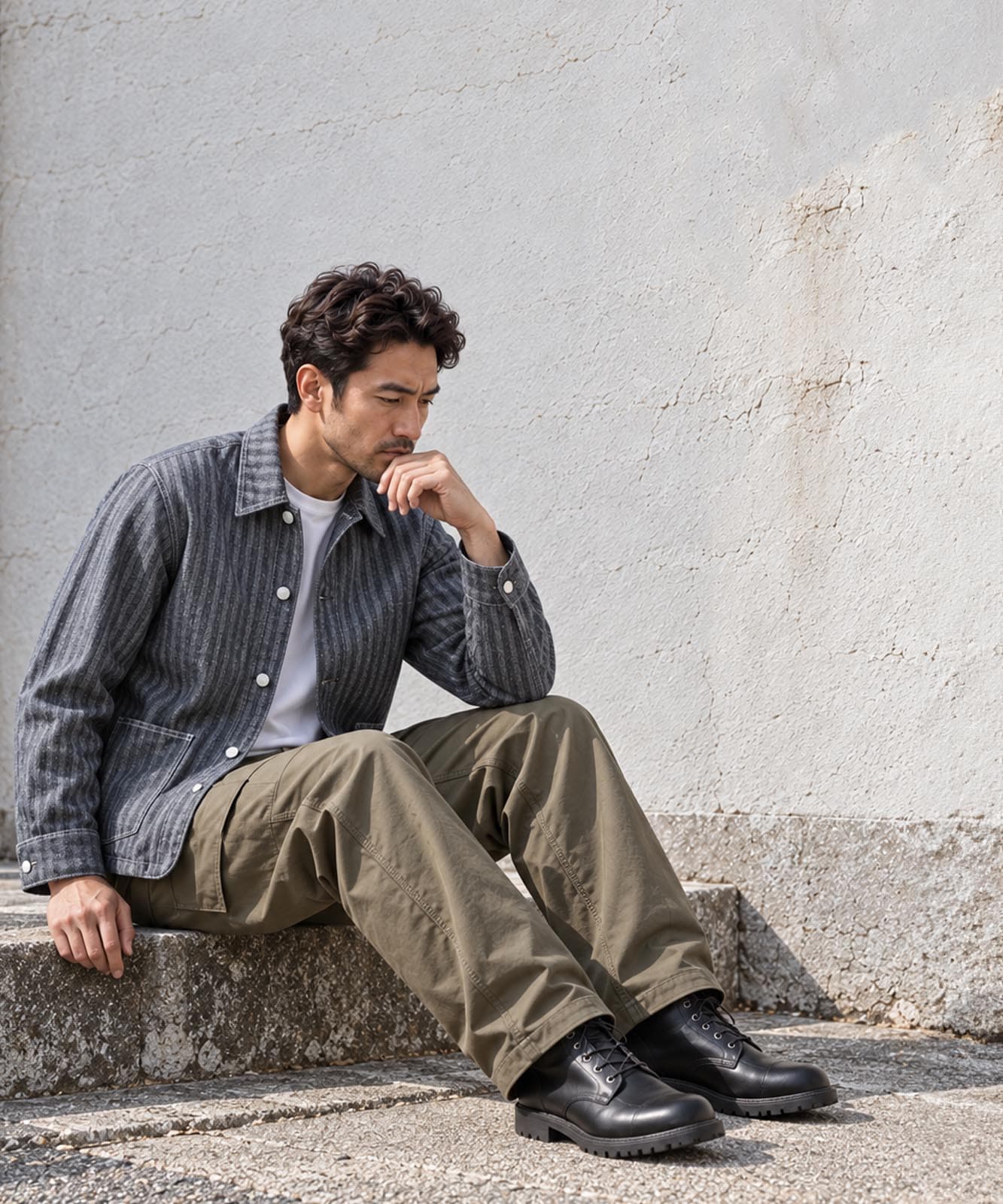 Herringbone Coverall / ヘリンボーン カバーオール | Tops | | 児島