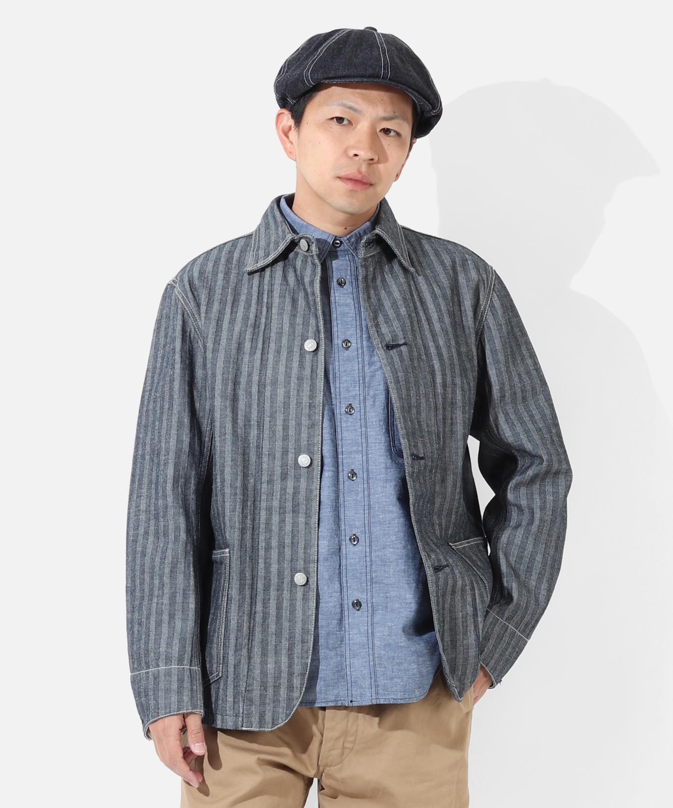 Herringbone Coverall / ヘリンボーン カバーオール | Tops | | 児島
