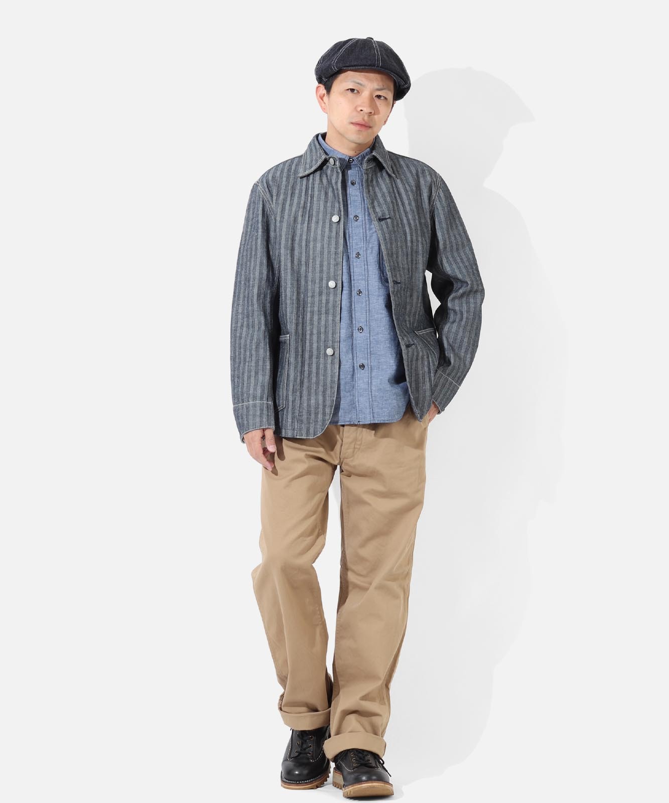 Herringbone Coverall / ヘリンボーン カバーオール | Tops | | 児島