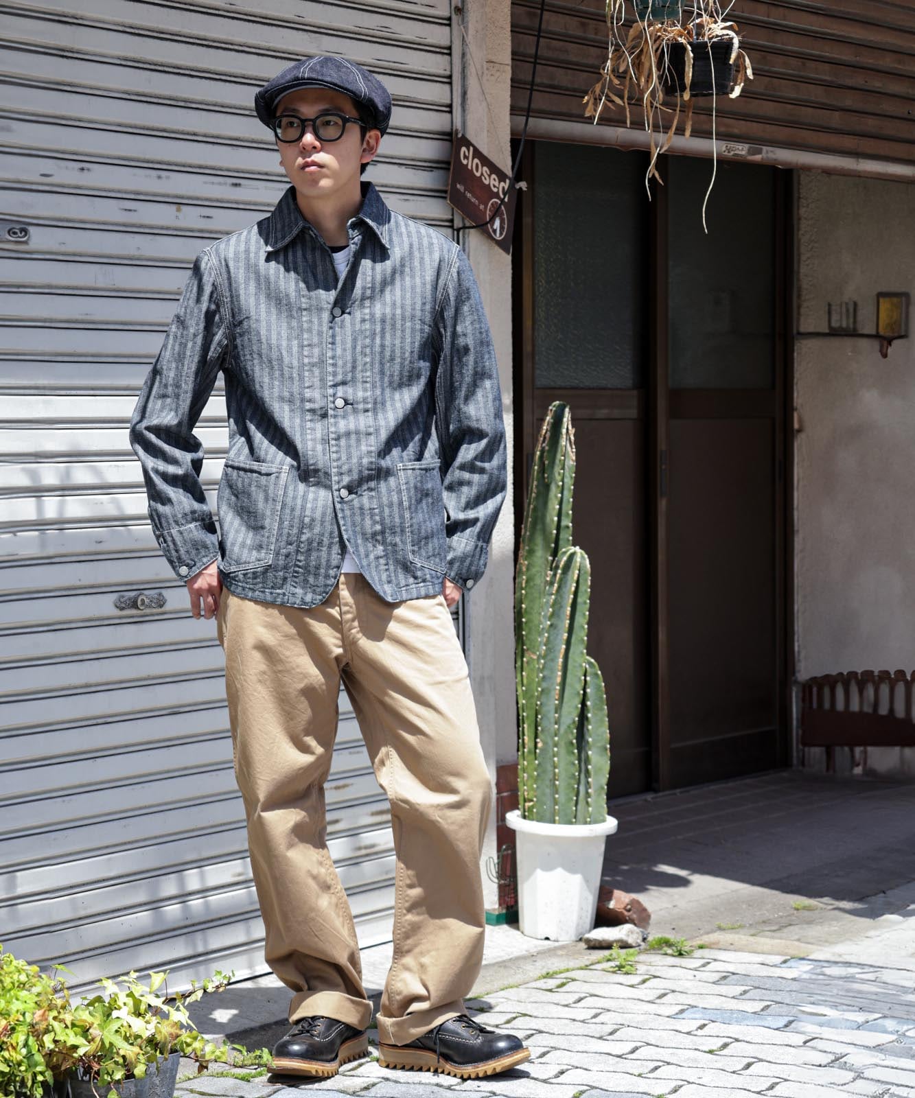 Herringbone Coverall / ヘリンボーン カバーオール | Tops | | 児島