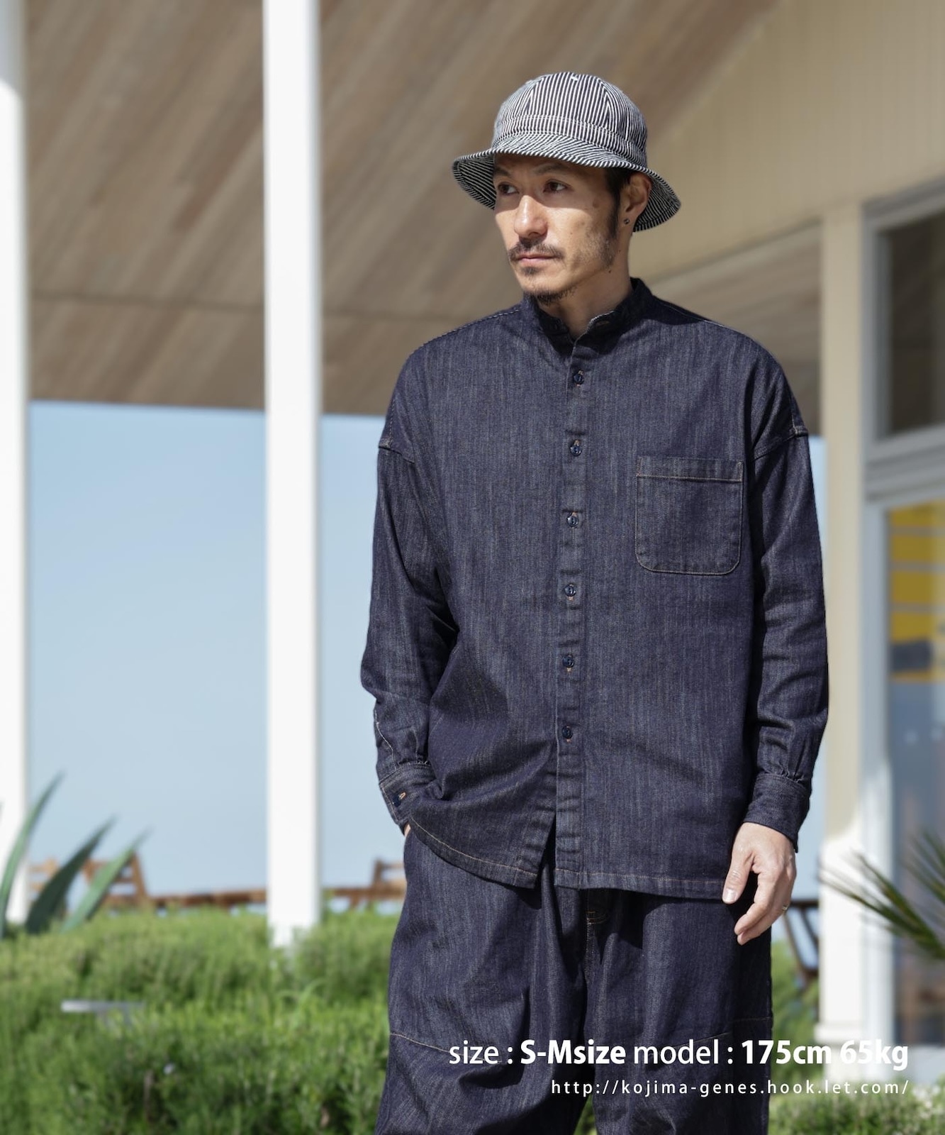 Big Silhouette No Collar Shirt by LELAX / ビッグシルエットノー