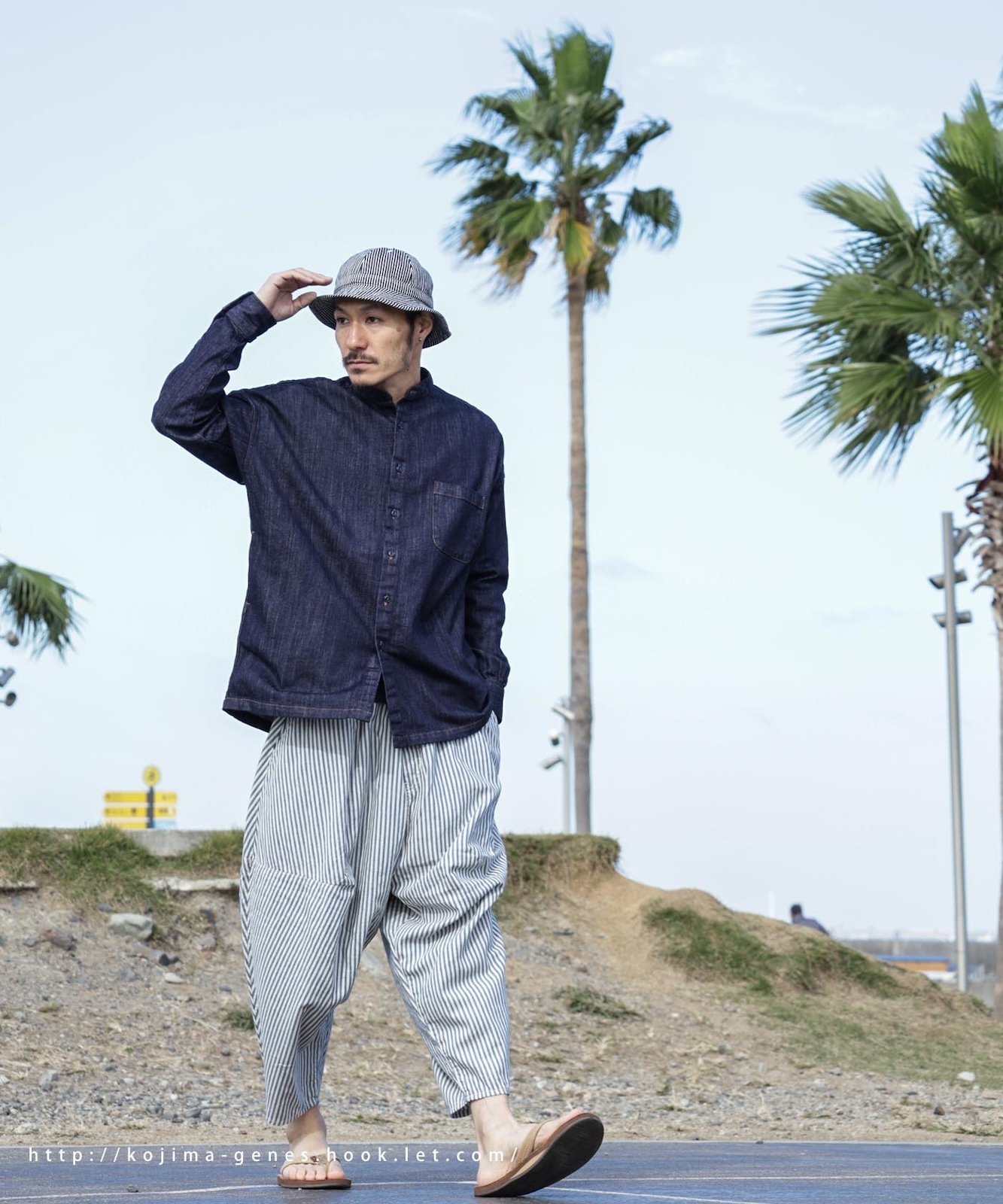 Big Silhouette No Collar Shirt by LELAX / ビッグシルエットノー