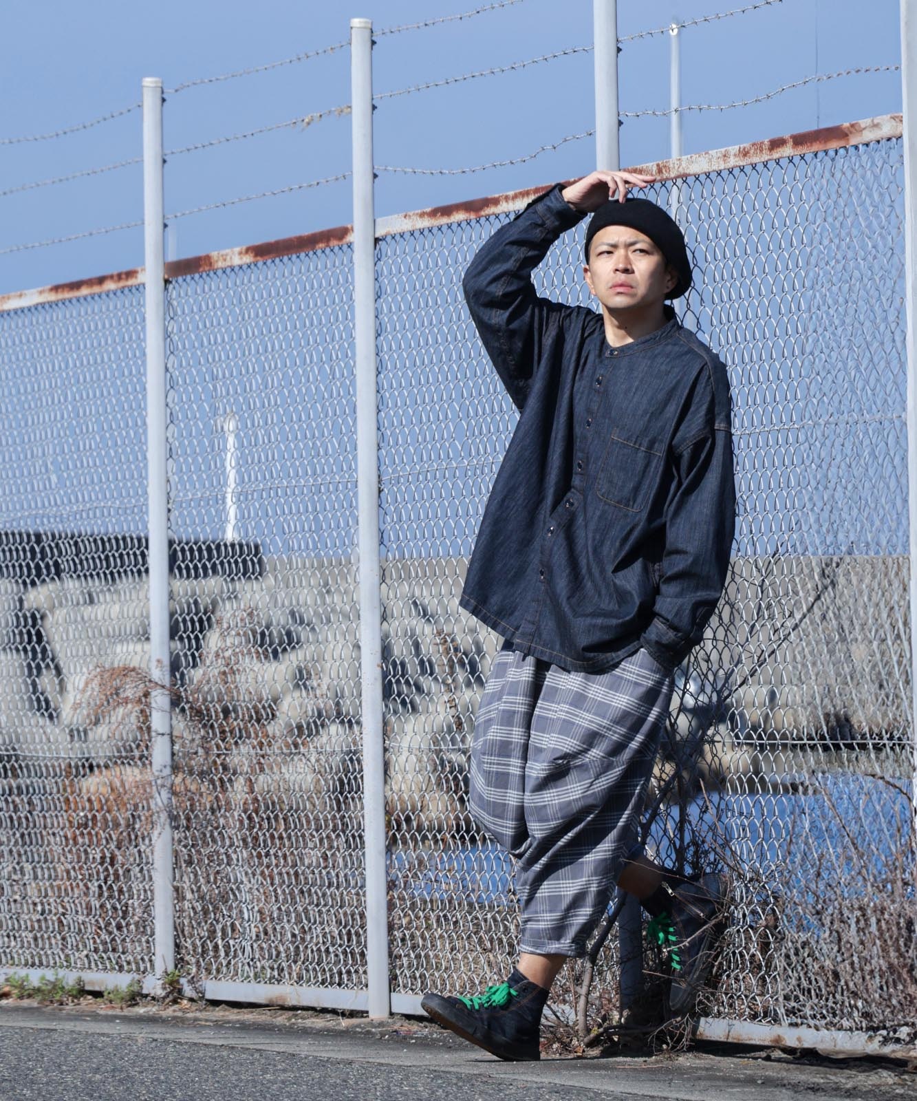 Big Silhouette No Collar Shirt by LELAX / ビッグシルエットノー