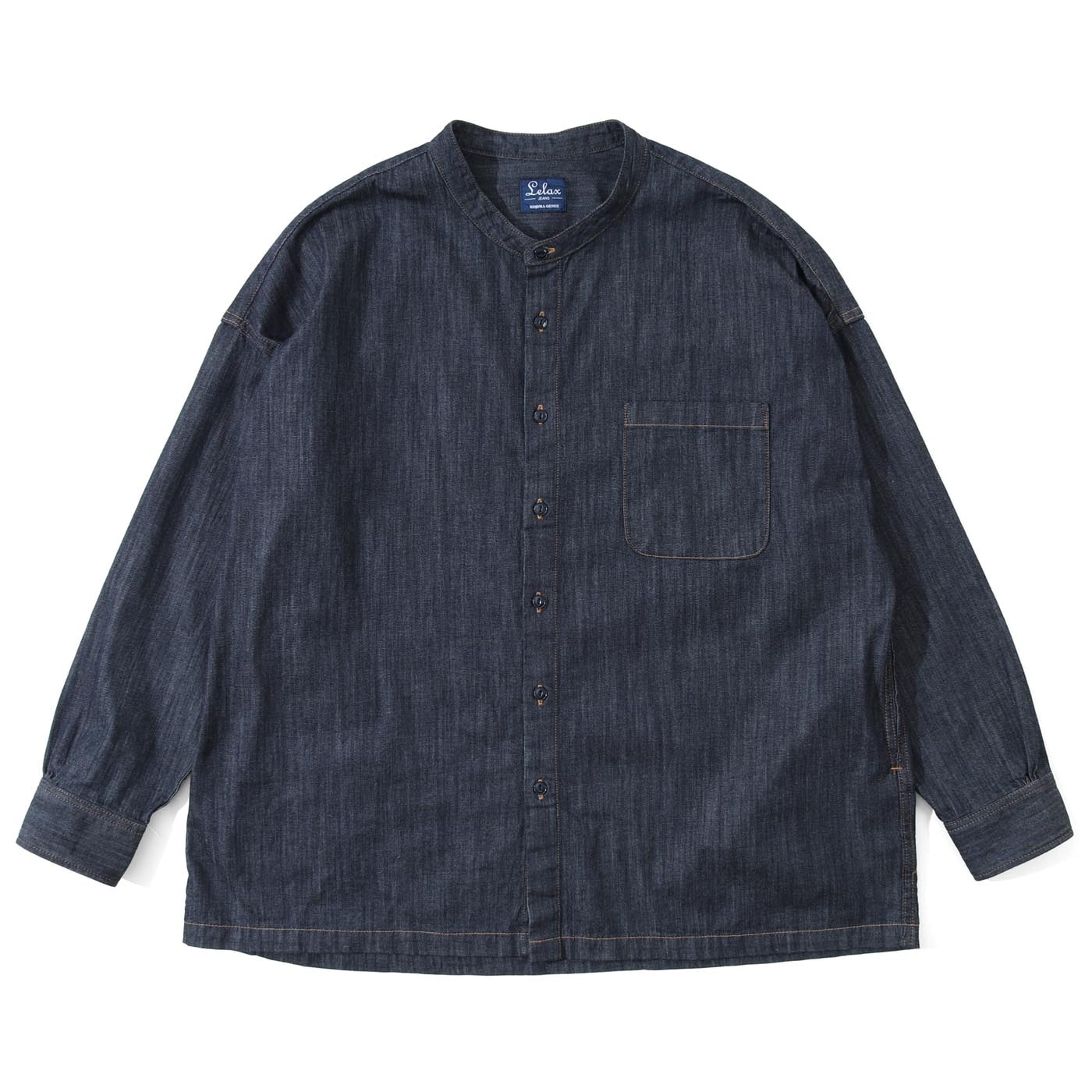 Big Silhouette No Collar Shirt by LELAX / ビッグシルエットノーカラーシャツ by LELAX