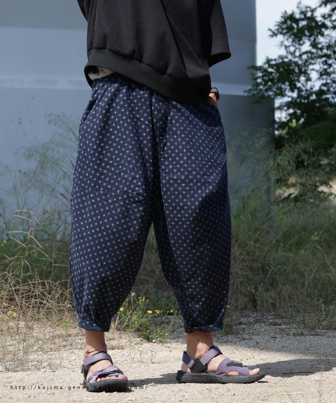 Kasuri Jyumonji Ballon Pants 2 by LELAX / 꽽ʸ Х롼ѥ2 by LELAX