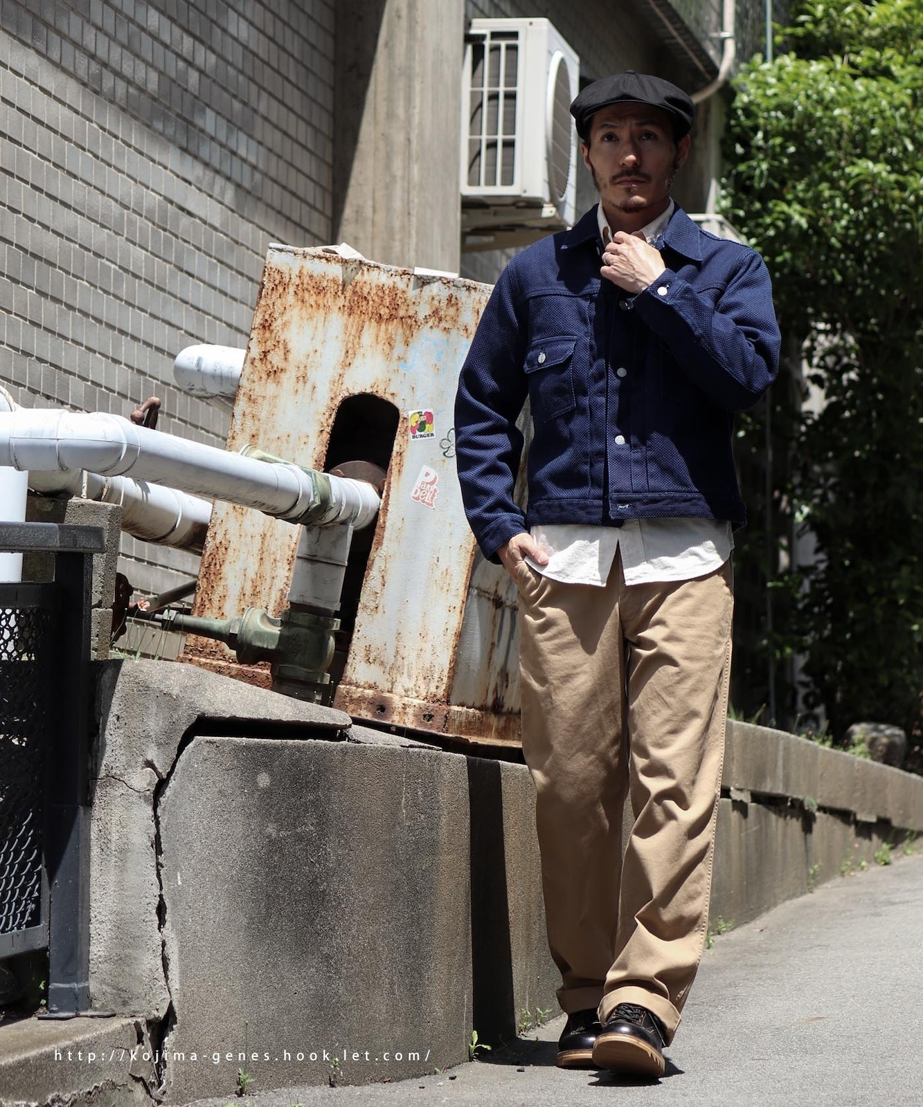 極美品✨45rpm Gジャン デニムジャケット インディゴ 希少 刺繍 S アメコミ アニメ プリント パッチワーク刺繍 デニムジャケット メンズ