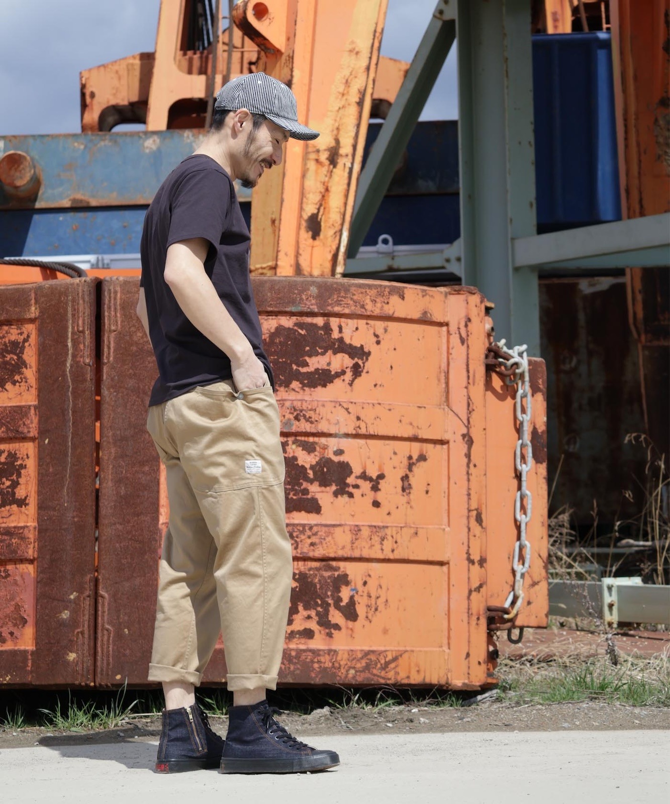 Hi-cut Denim Sneakers by KGR / ハイカットデニムスニーカー by KGR