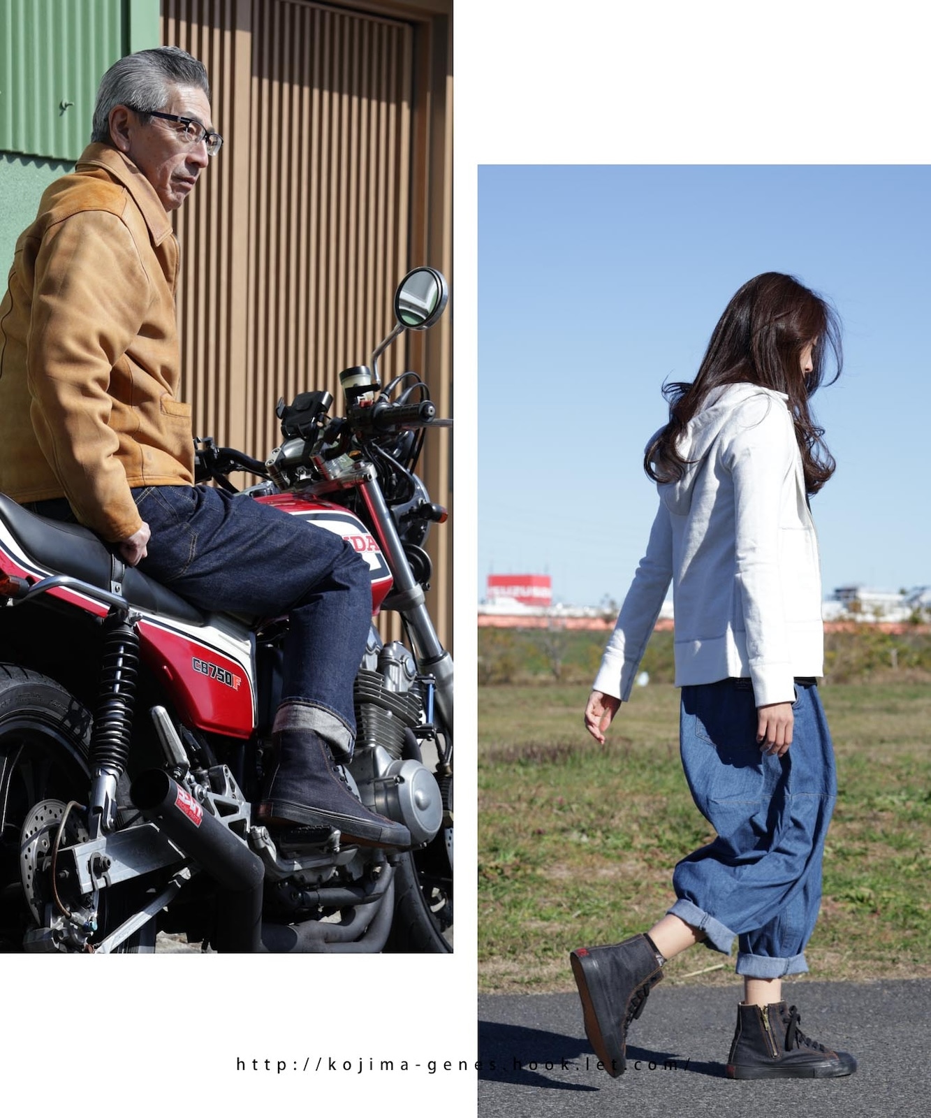 Hi-cut Denim Sneakers by KGR / ハイカットデニムスニーカー by KGR