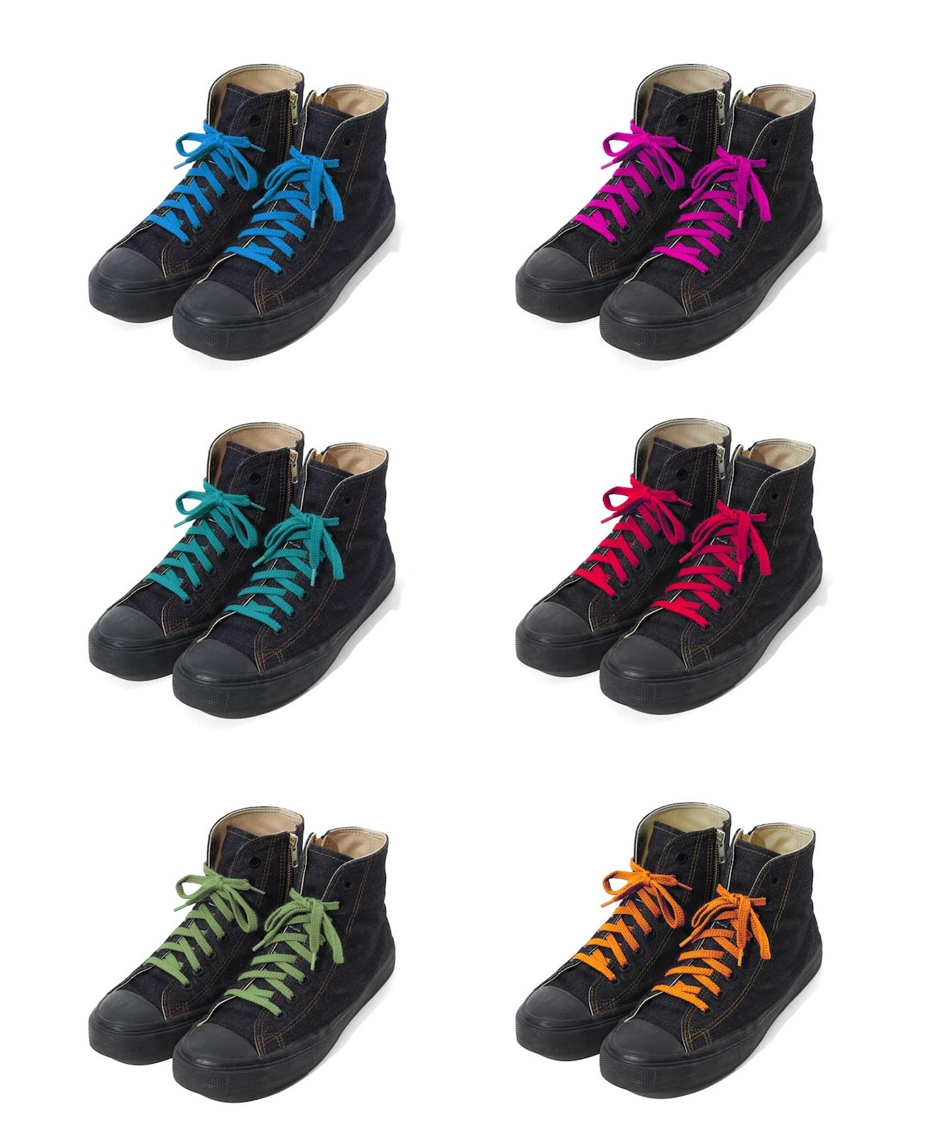 Hi-cut Denim Sneakers by KGR / ハイカットデニムスニーカー by KGR