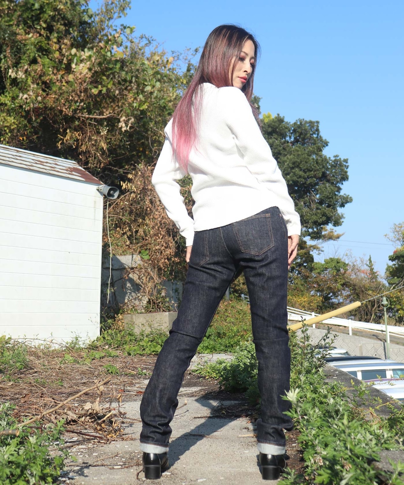 Women's 13oz Stretch Slim Denim / ウィメンズ 13oz ストレッチスリムデニム