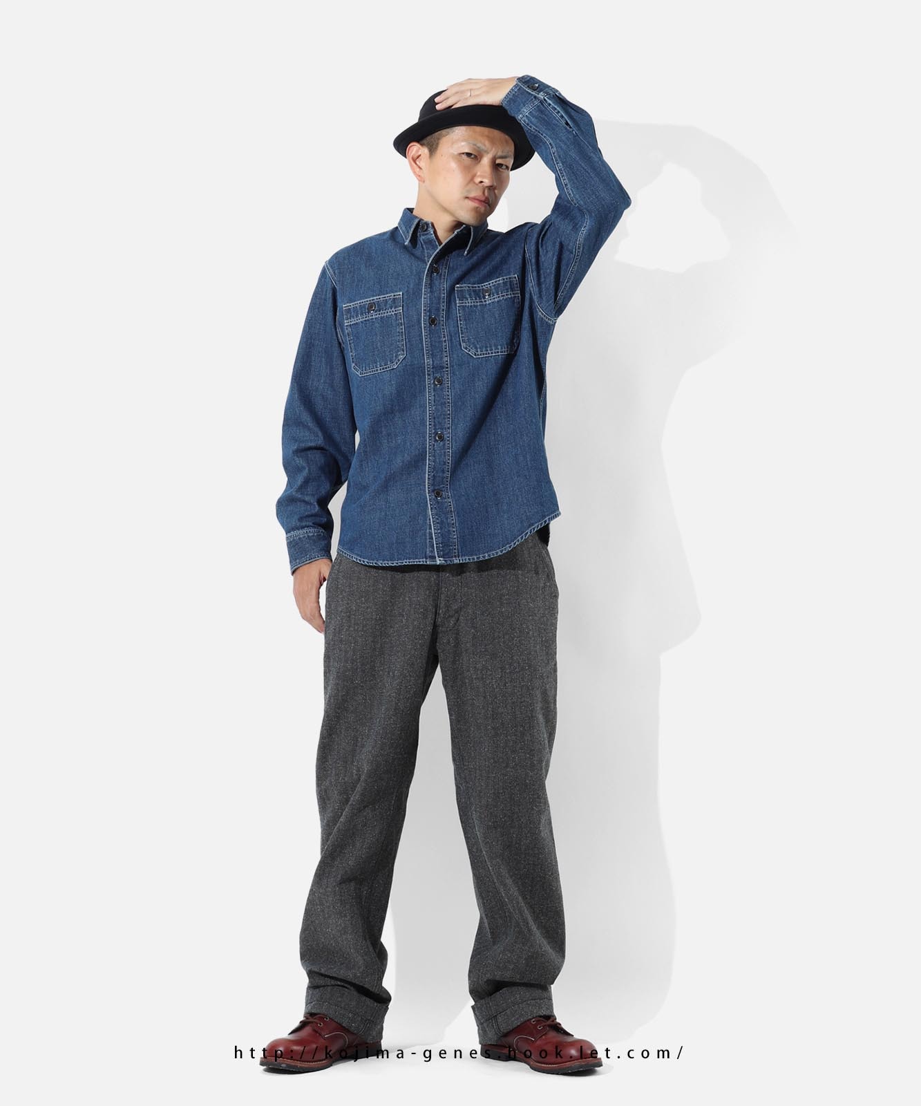 Denim Work Shirt Usedwell by KGR / デニムワークシャツ ユーズド