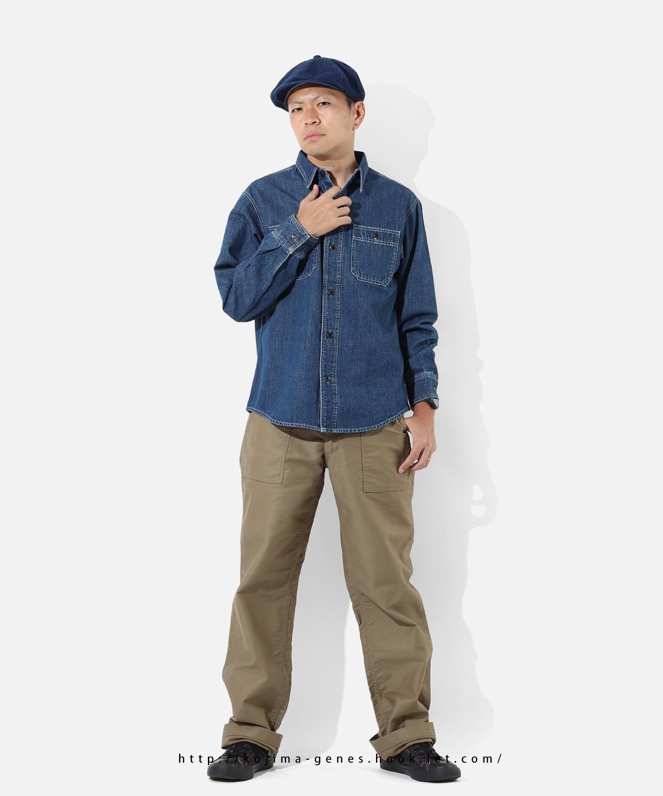 Denim Work Shirt Usedwell by KGR / デニムワークシャツ ユーズドウェル by KGR