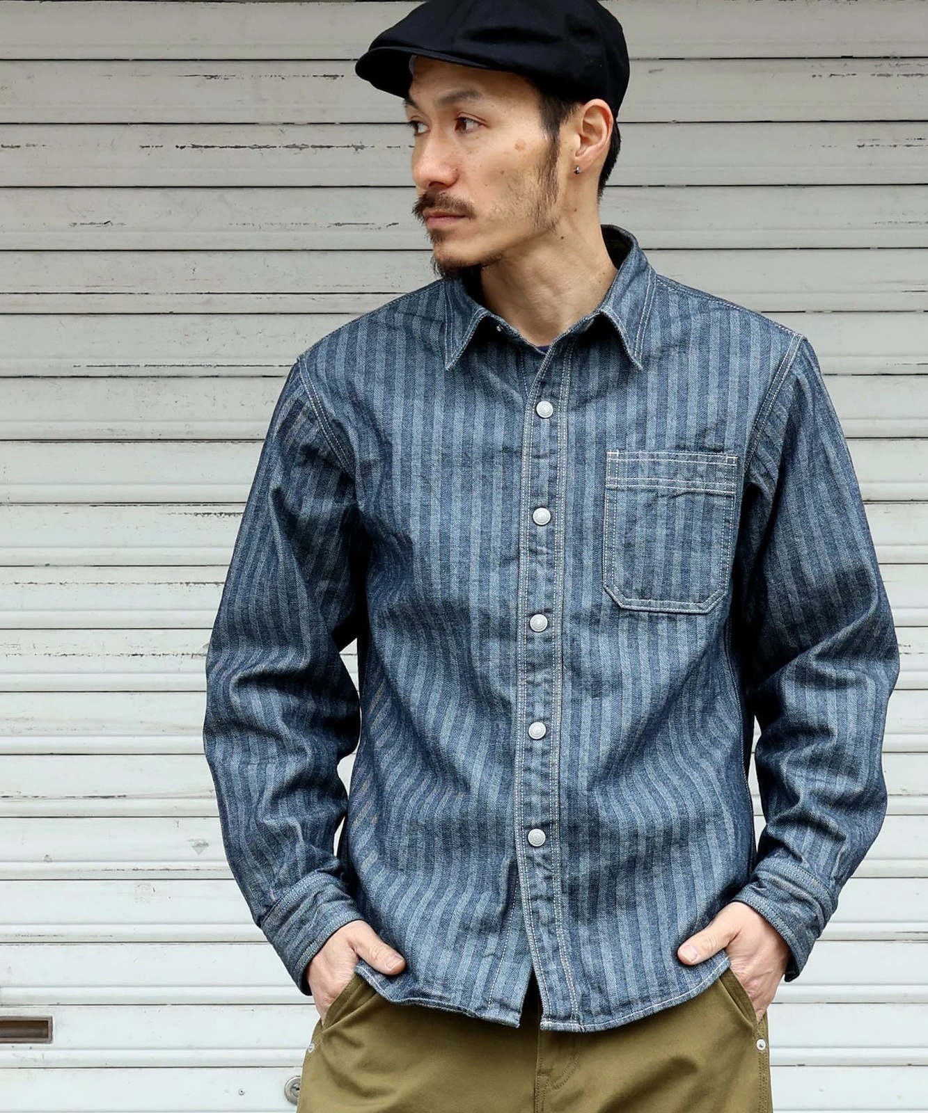 Herringbone Work Shirt / ヘリンボーンワークシャツ | Tops | | 児島