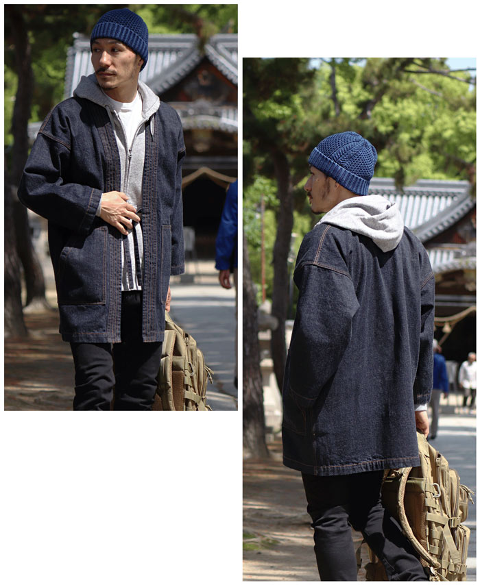 児島ジーンズ 半纏 ジャケット コート Lサイズ 児島ジーンズ 半纏 デニムジャケット 【 】 トップス アウター