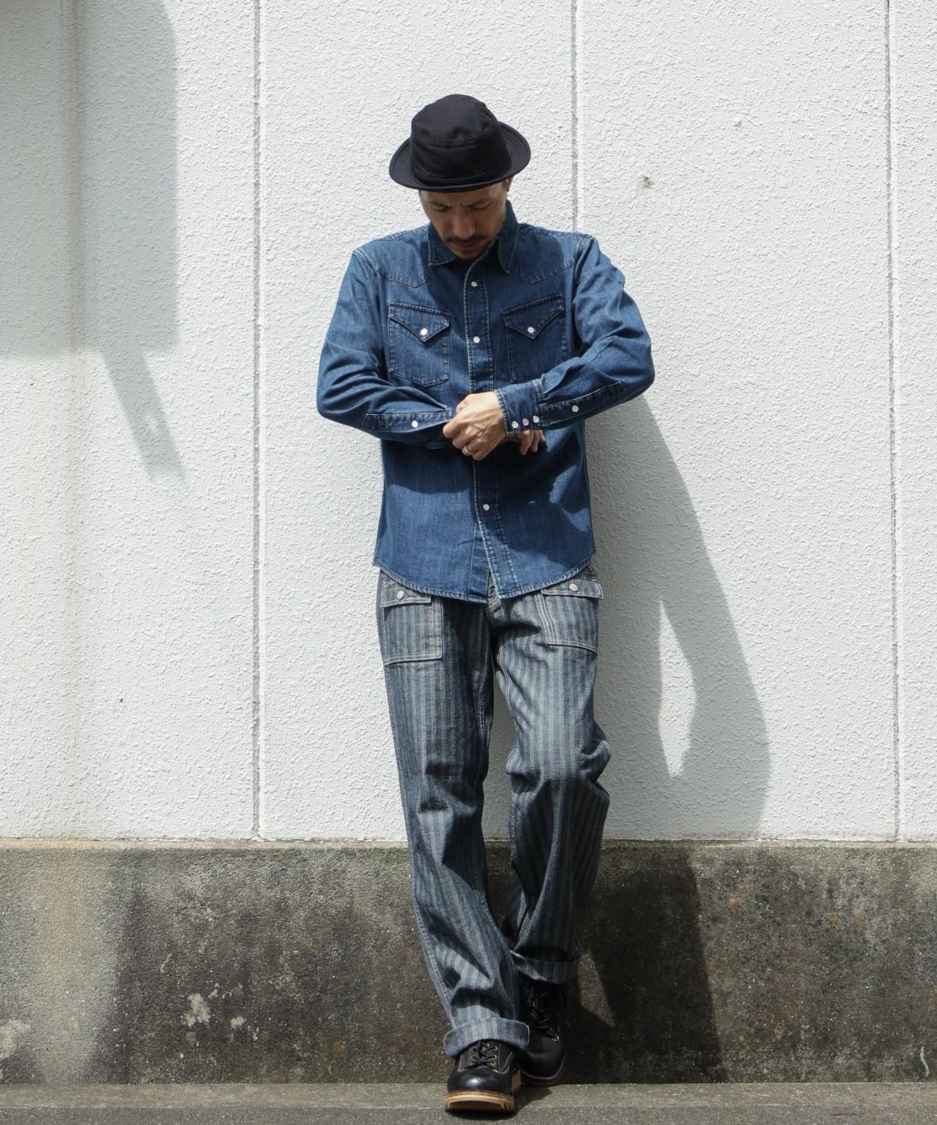 Herringbone Denim Bush Pants / ヘリンボーンデニムブッシュパンツ