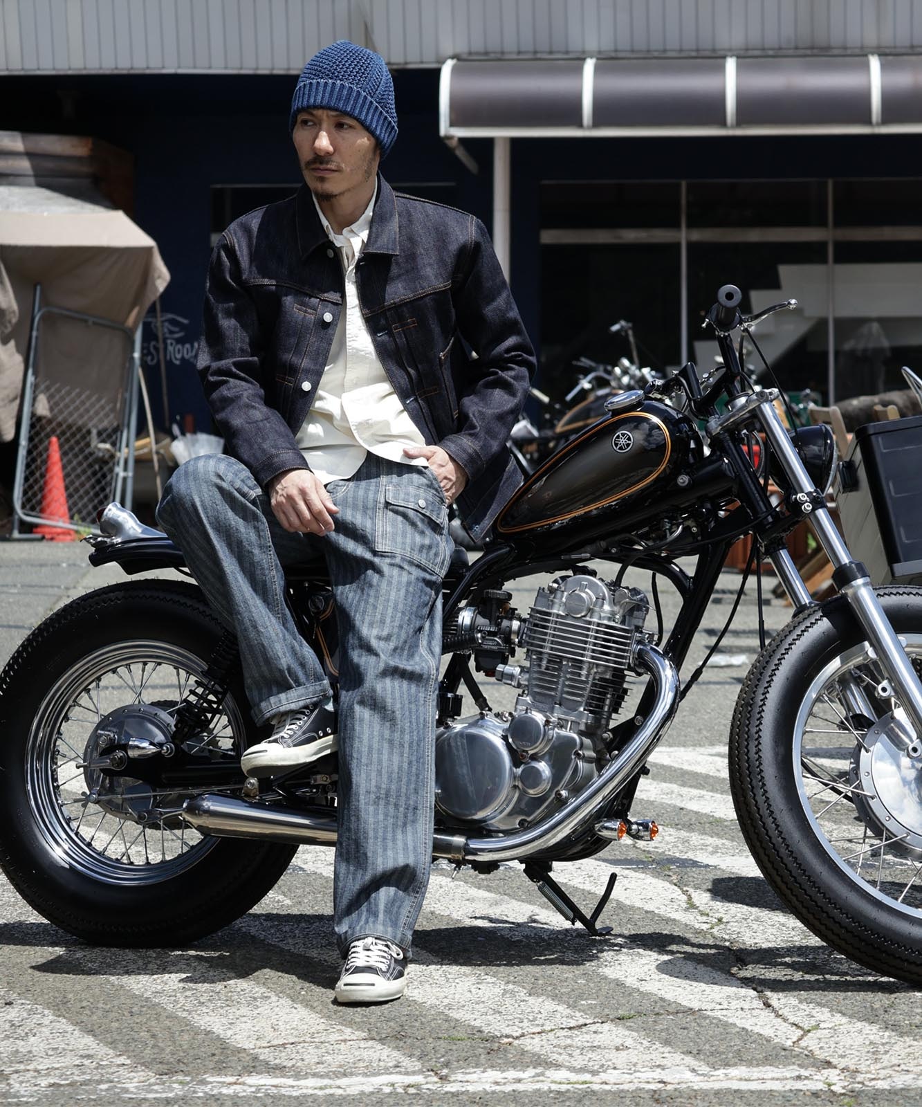 Herringbone Denim Bush Pants / ヘリンボーンデニムブッシュパンツ