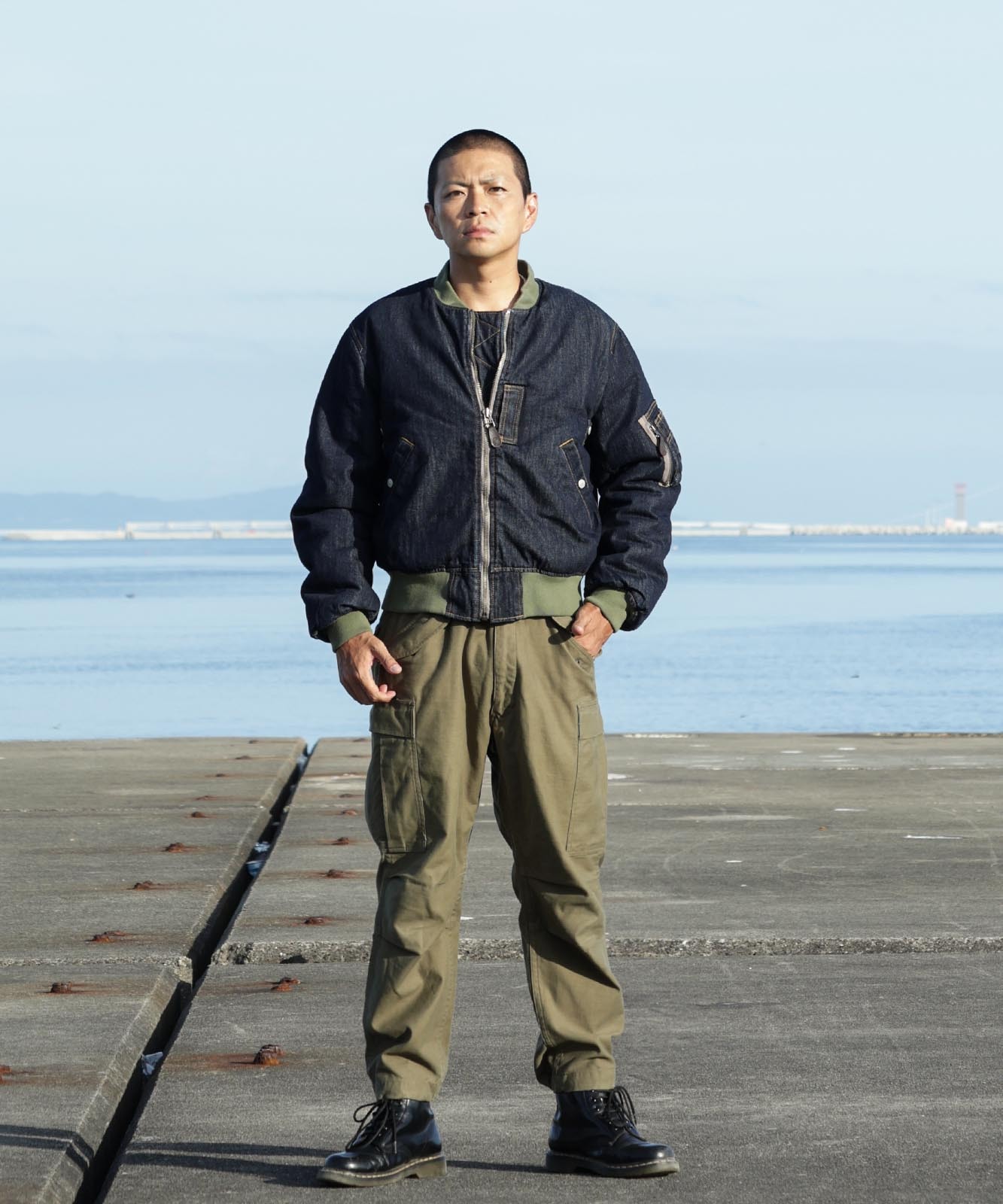 Denim MA-1 Flight Jacket by KGR / デニムMA-1フライトジャケット by