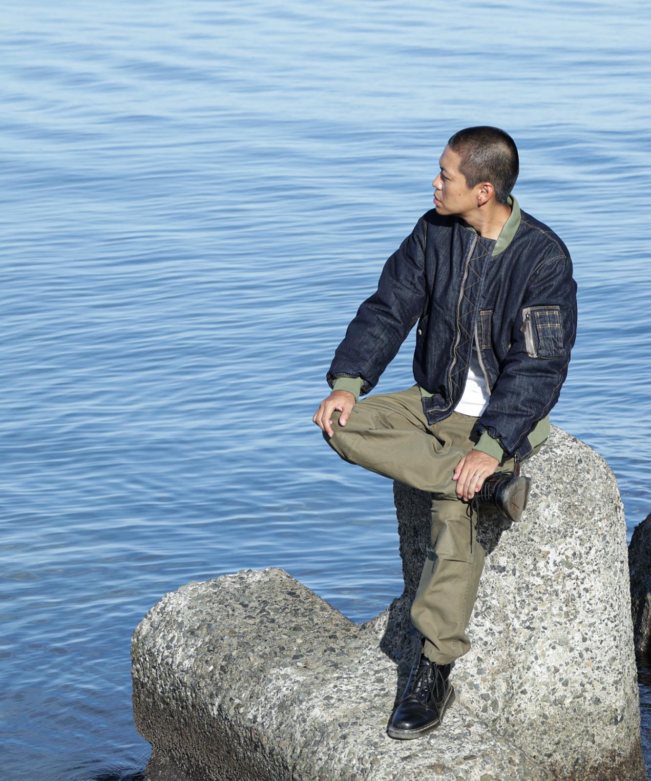 Denim MA-1 Flight Jacket by KGR / デニムMA-1フライトジャケット by