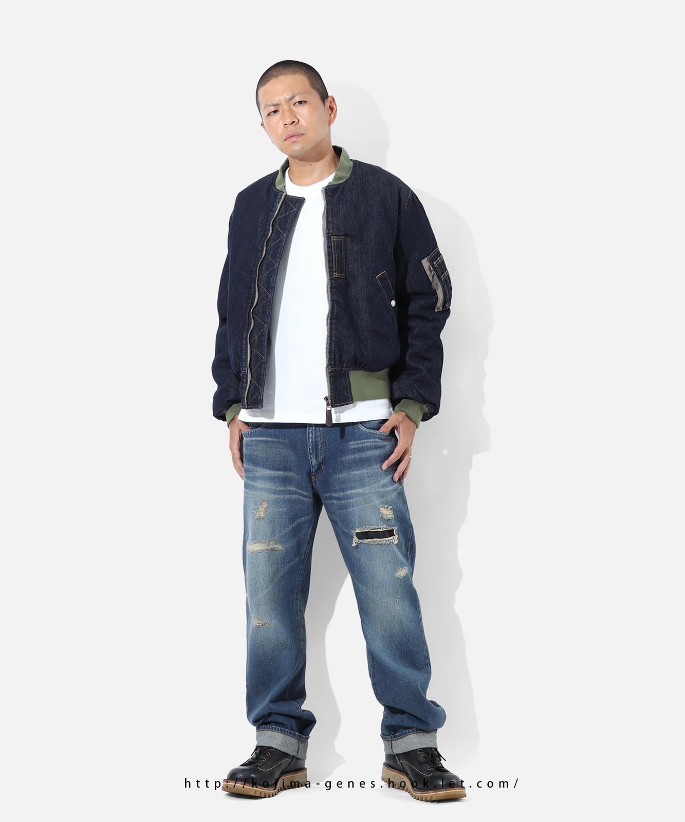 Denim MA-1 Flight Jacket by KGR / デニムMA-1フライトジャケット by