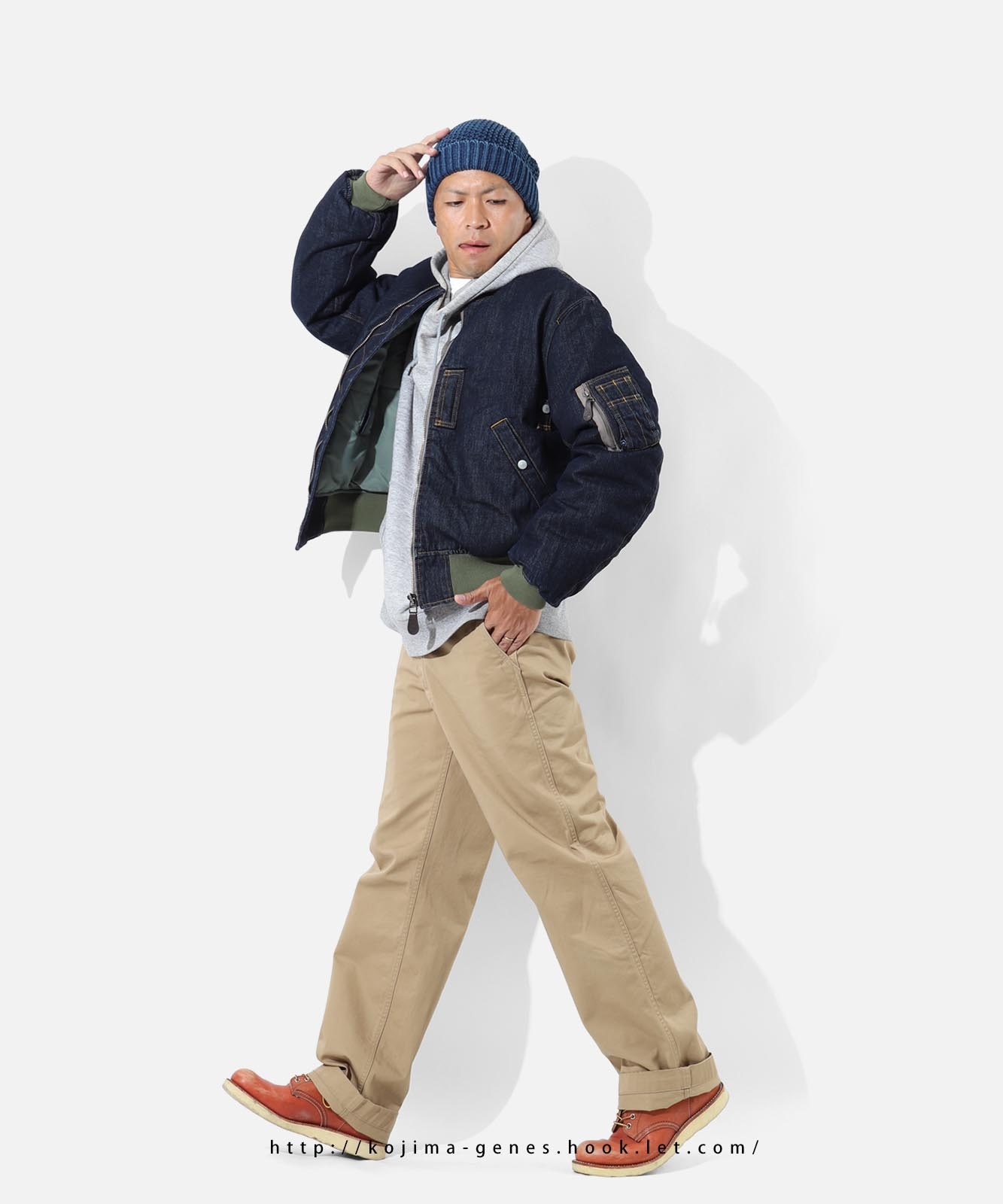 Denim MA-1 Flight Jacket by KGR / デニムMA-1フライトジャケット by