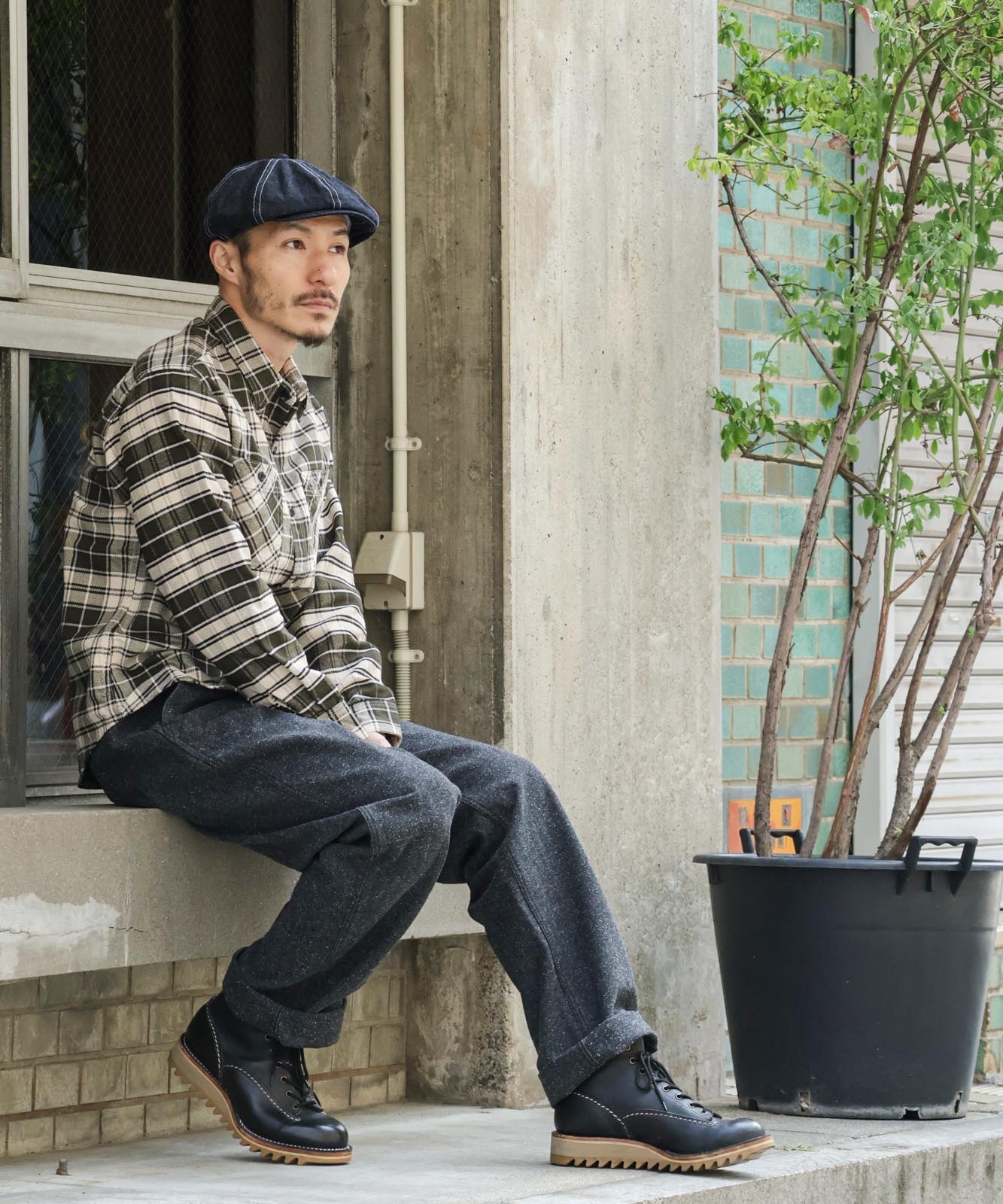 Nep Herringbone Pants / ネップヘリンボーンパンツ