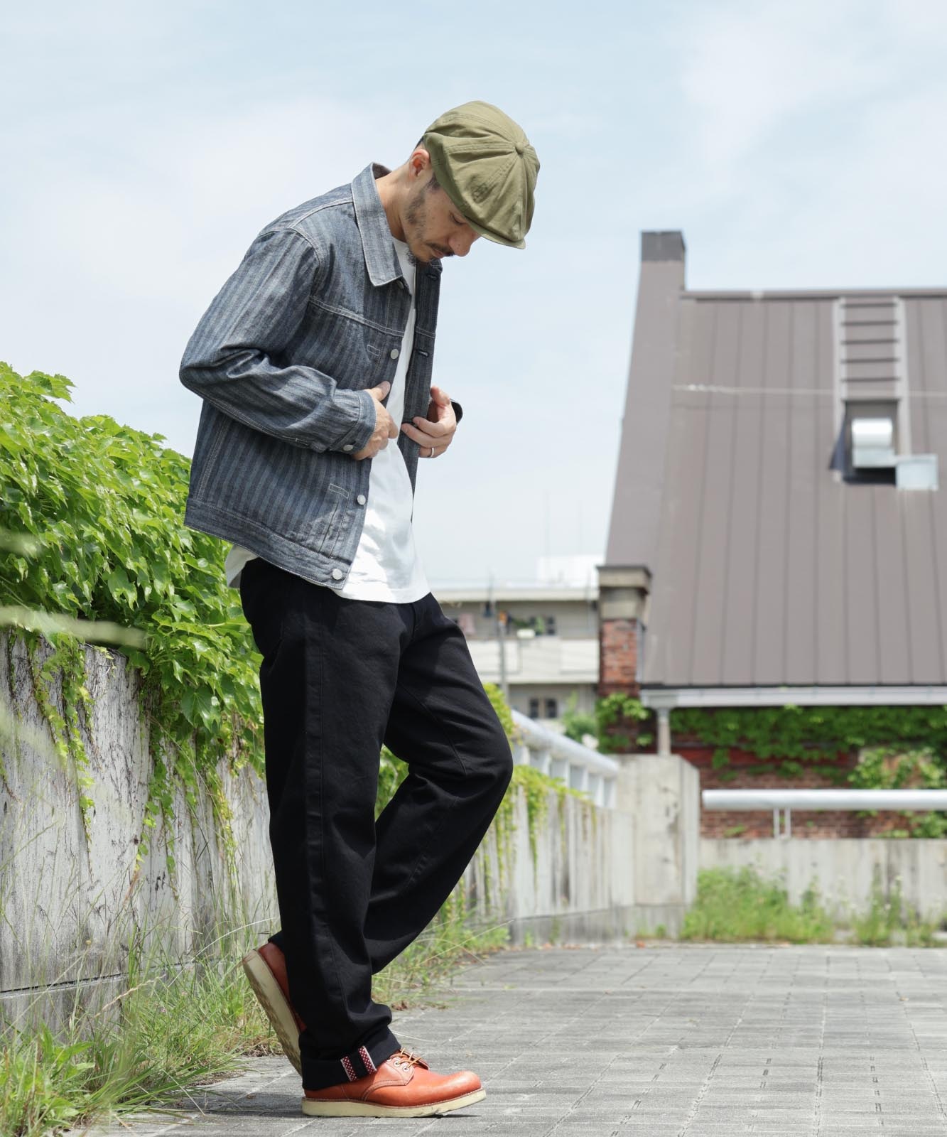 13oz Black Dot Selvedge Wide Pants / 13ozブラックドットセルビッチ ワイドパンツ
