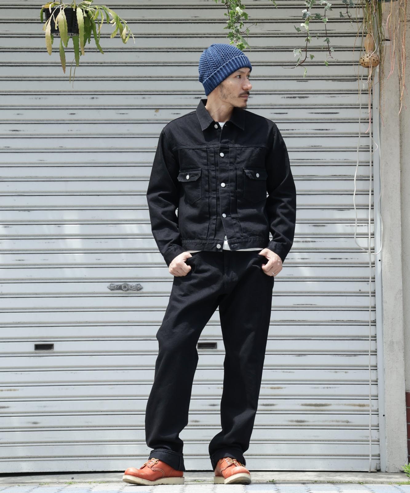 13oz Black Dot Selvedge Wide Pants / 13ozブラックドットセルビッチ ワイドパンツ