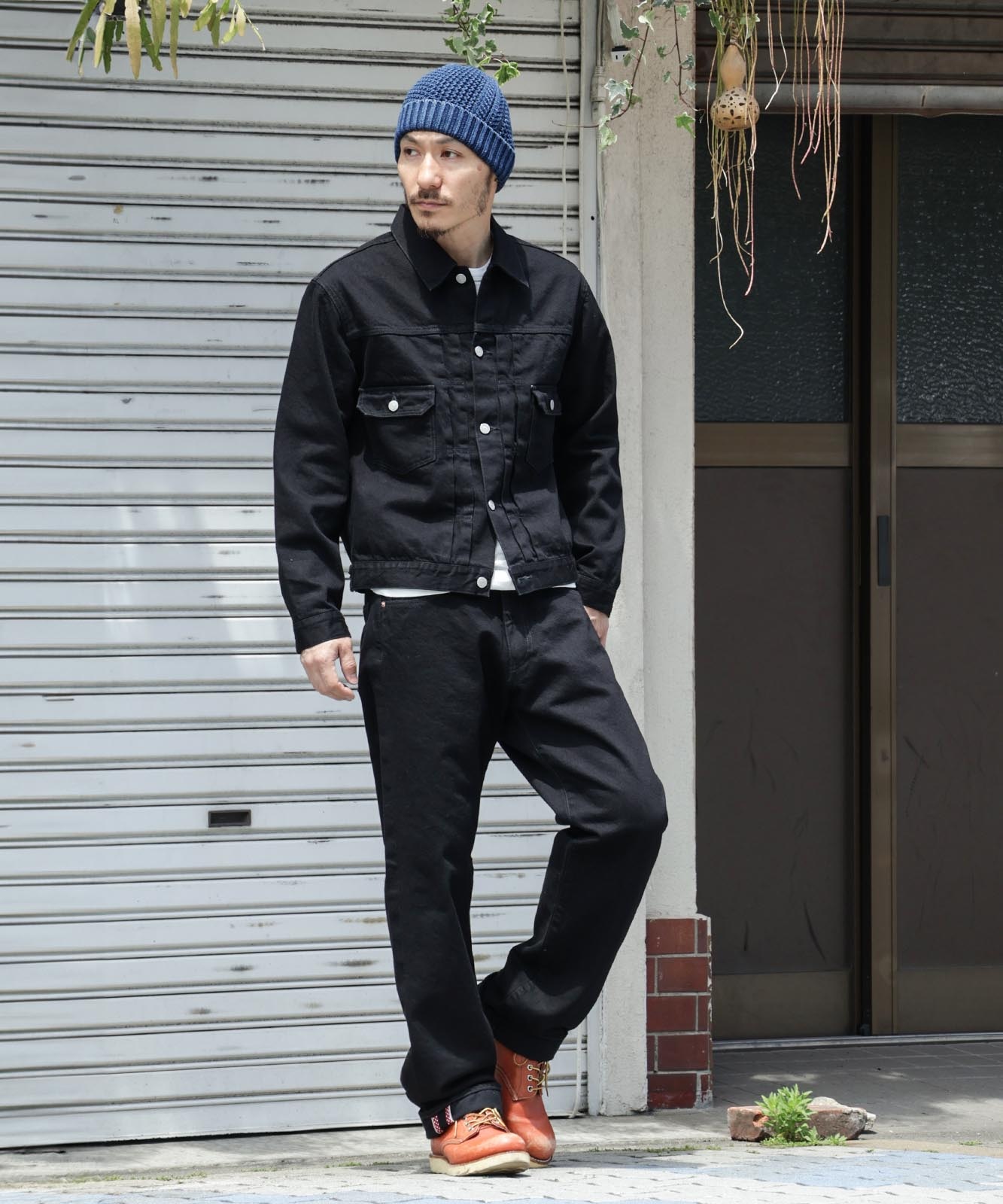 13oz Black Dot Selvedge Wide Pants / 13ozブラックドットセルビッチ ワイドパンツ