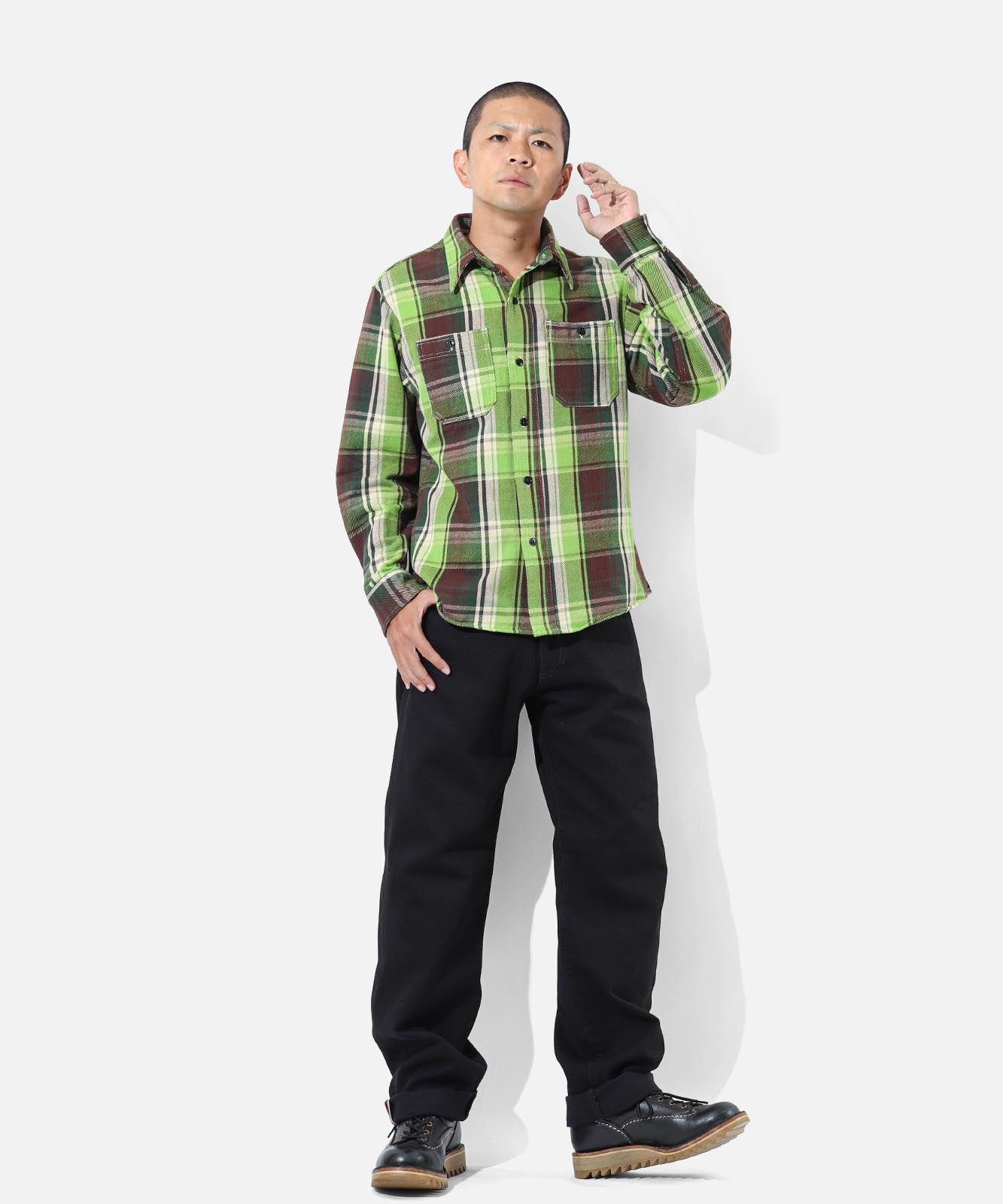 13oz Black Dot Selvedge Wide Pants / 13ozブラックドットセルビッチ ワイドパンツ