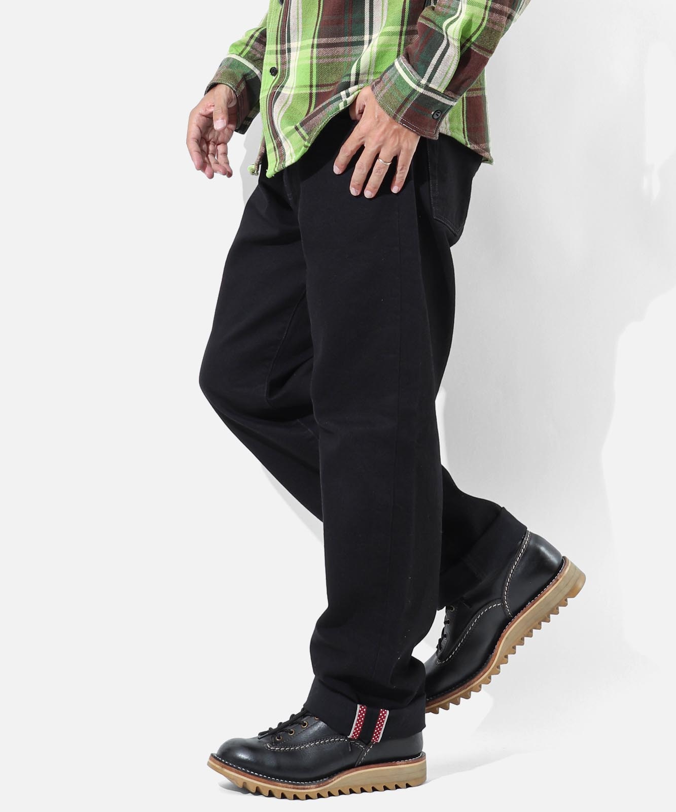 13oz Black Dot Selvedge Wide Pants / 13ozブラックドットセルビッチ