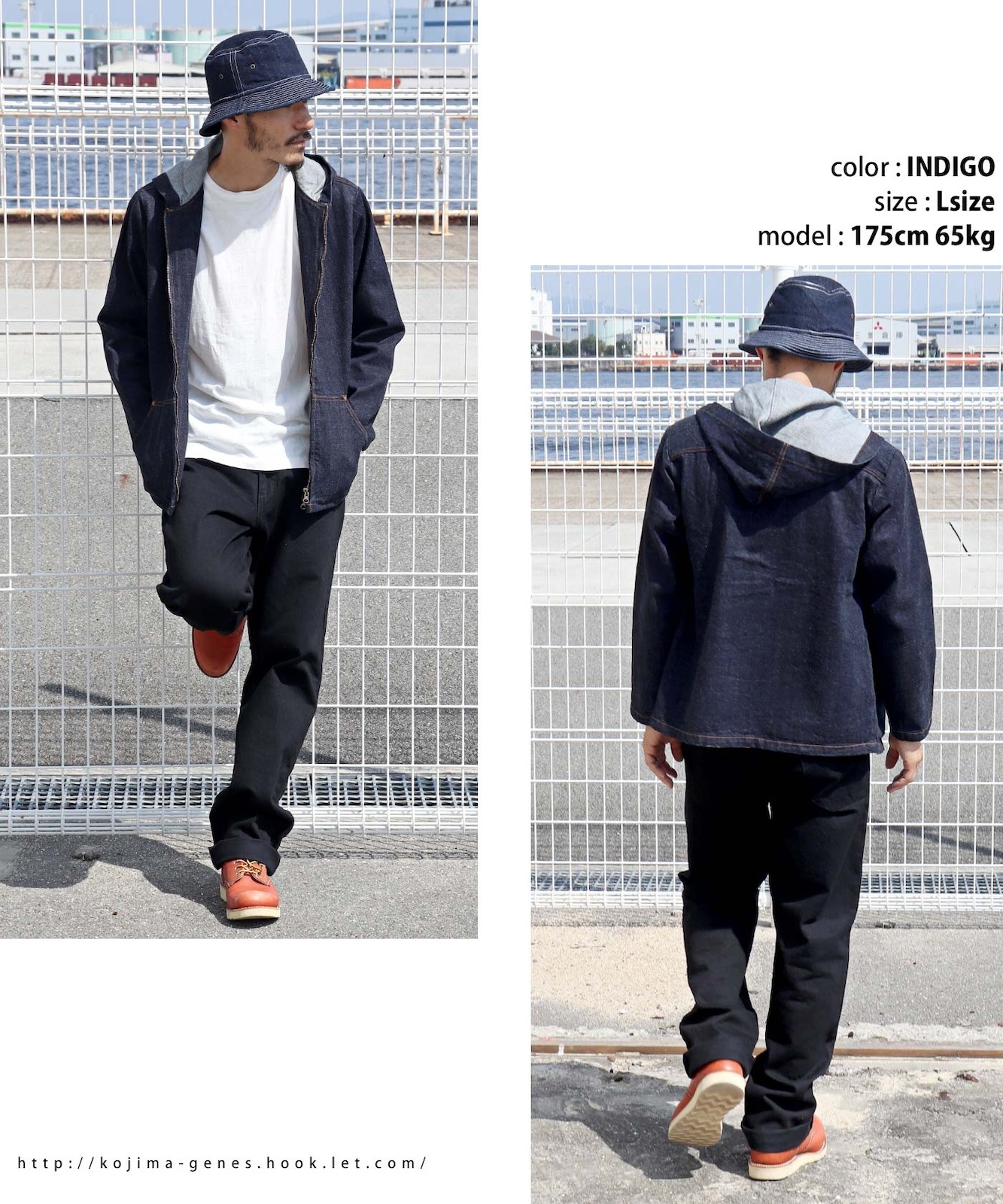 Denim & Hickory Double Zip Hoodie / デニム＆ヒッコリー ダブル