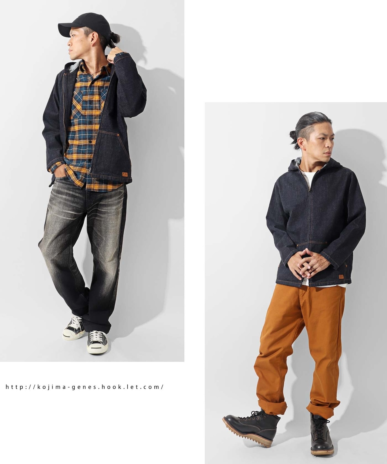 Denim & Hickory Double Zip Hoodie / デニム＆ヒッコリー ダブル