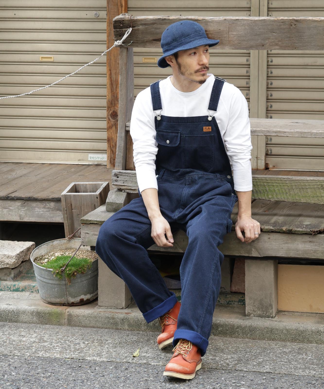 indigo whale ブラック　刺し子　オーバーオール Mサイズ Sashiko Overall / 刺し子オーバーオール | 2025 Autumn item | | 児島