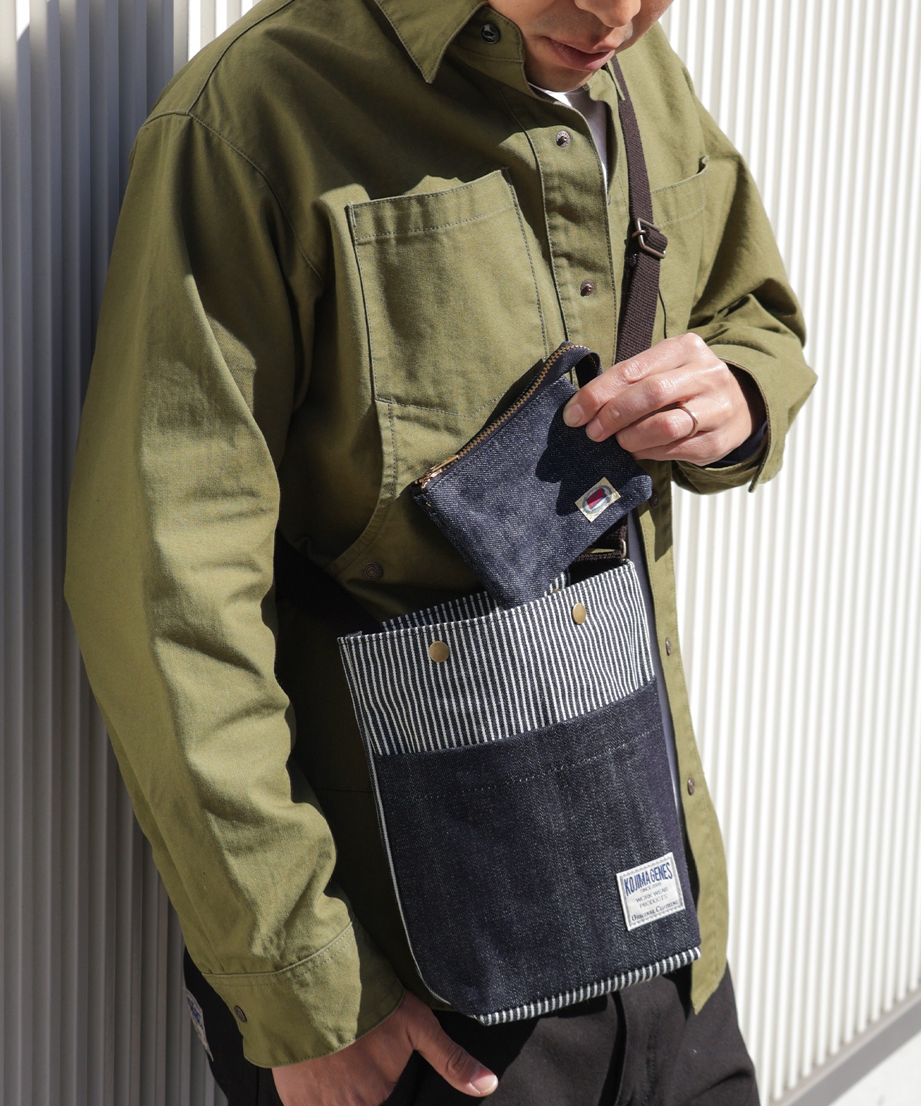 Selvedge Denim Pouch M Size by KGR / セルビッチデニムポーチ Mサイズ by KGR