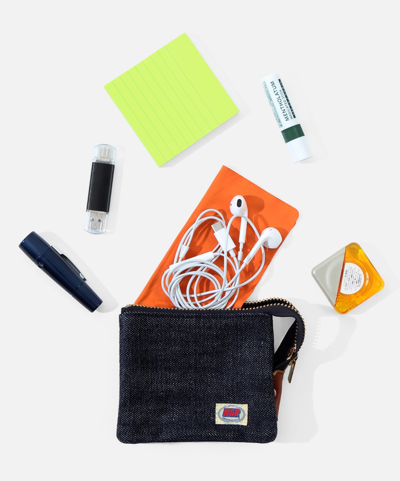 Selvedge Denim Pouch M Size by KGR / セルビッチデニムポーチ Mサイズ by KGR